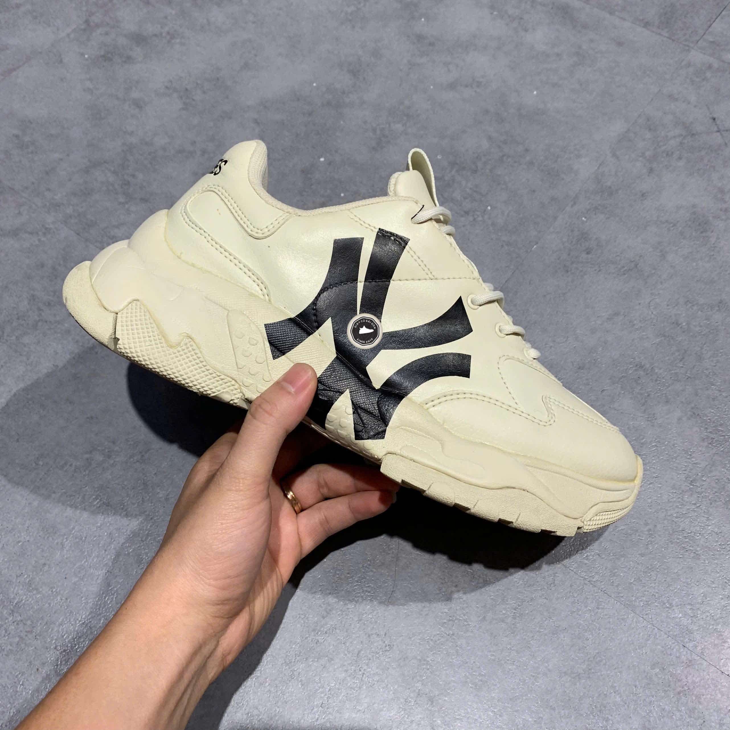 MLB BIG BALL CHUNKY A ‘LIGHT BEIGE’ 3ASHC101N SIZE 44 GIÀY 2HAND CHÍNH HÃNG PVN19955