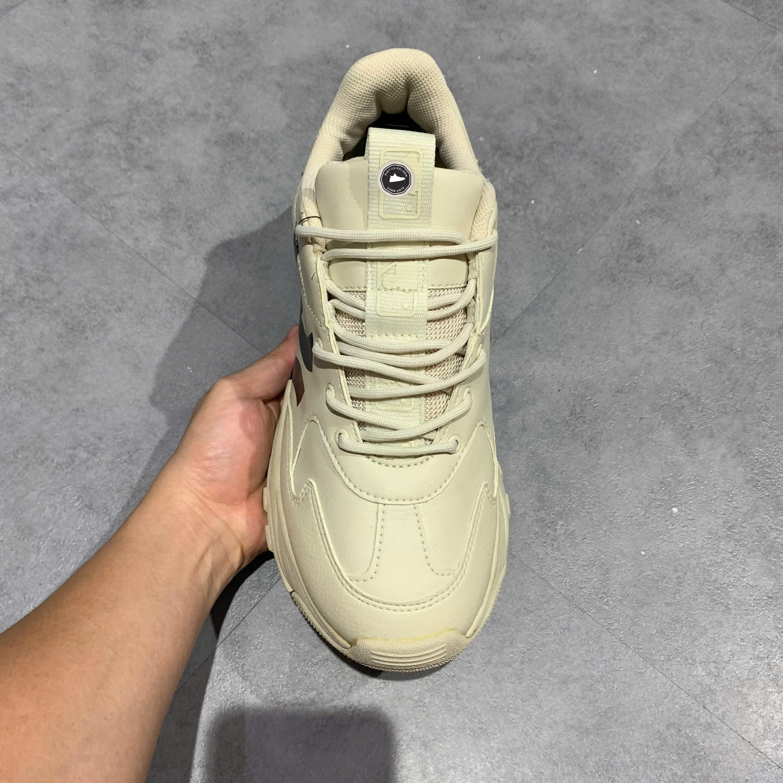 MLB BIG BALL CHUNKY A ‘LIGHT BEIGE’ 3ASHC101N SIZE 44 GIÀY 2HAND CHÍNH HÃNG PVN19955