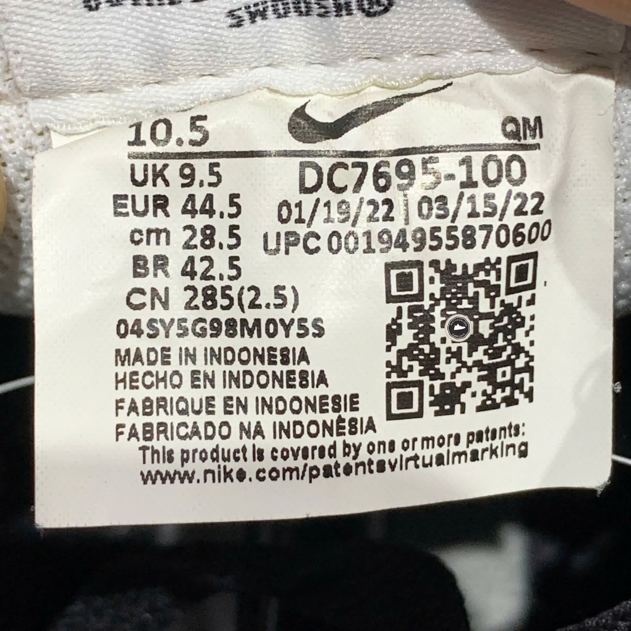 NIKE SB ZOOM BLAZER LOW PRO GT ‘WHITE BLACK’ DC7695 100 SIZE 44.5 GIÀY 2HAND CHÍNH HÃNG PVN20100