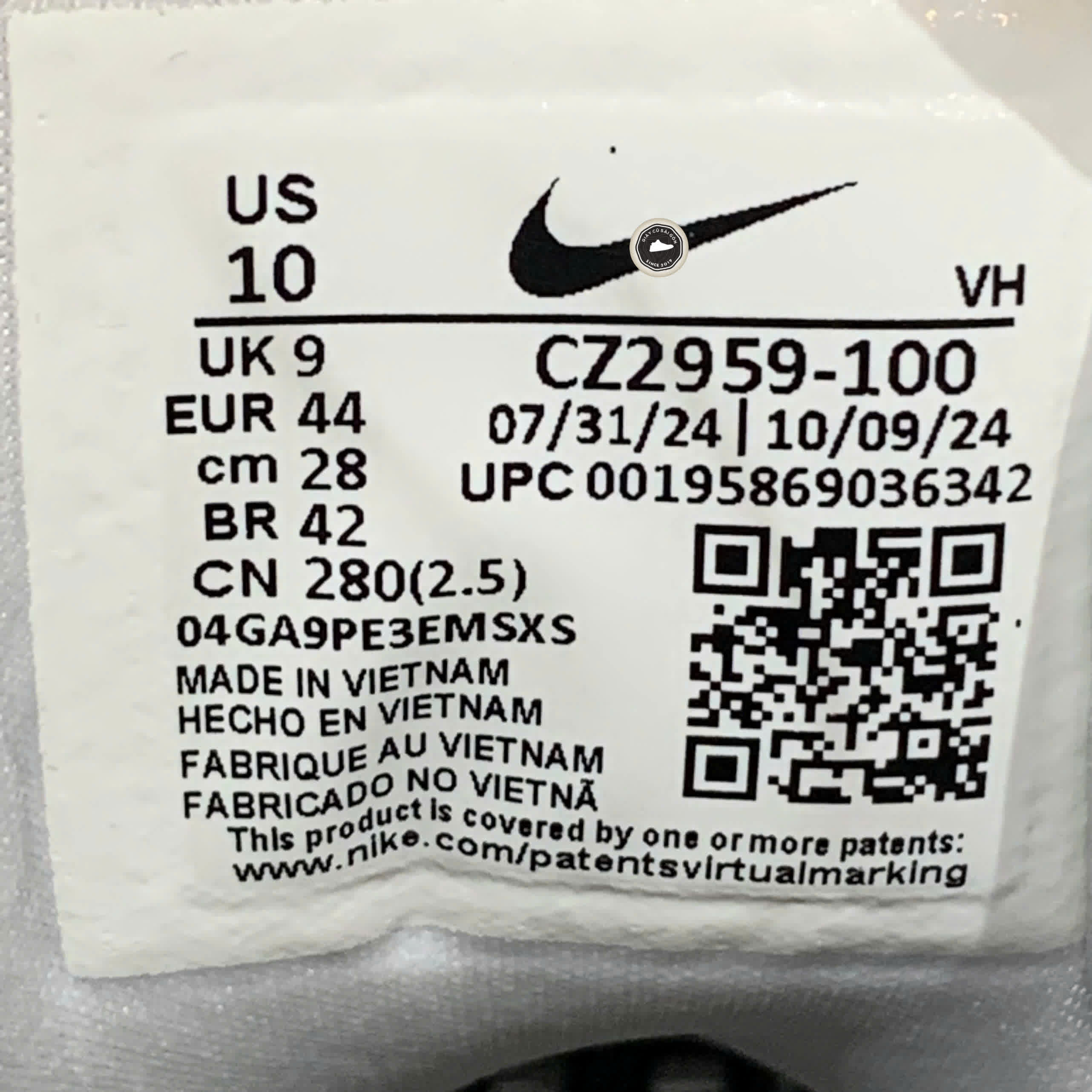 NIKE FORCE 58 SB “WHITE LIGHT BROWN GUM” CZ2959-100 SIZE 44 – GIÀY 2HAND CHÍNH HÃNG PVN19976