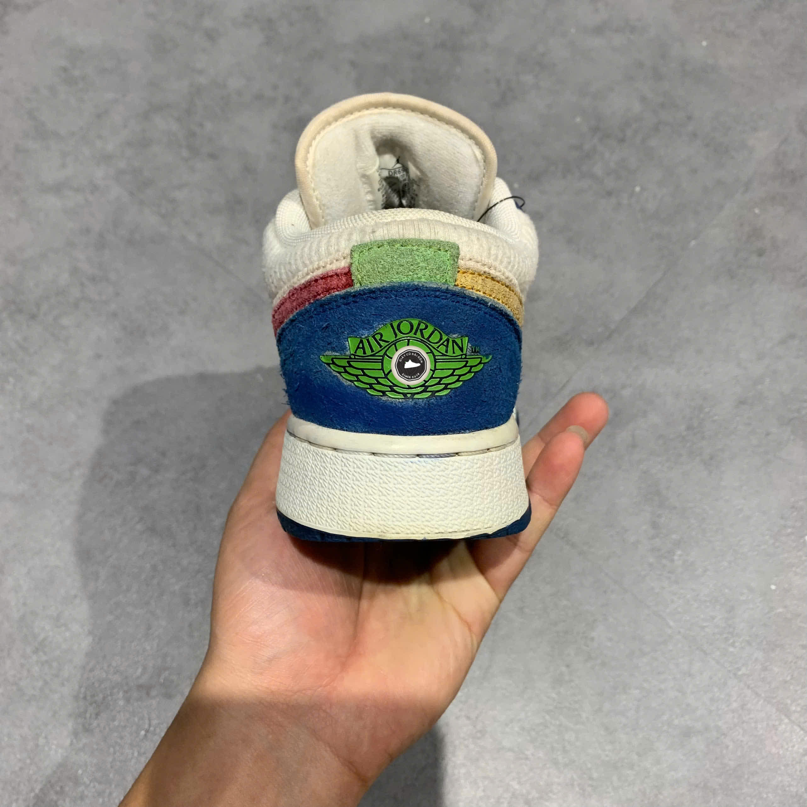 NIKE AIR JORDAN 1 GS LOW SE 'BLUE CHUTNEY' DR6960-400 SIZE 37.5 GIÀY 2HAND CHÍNH HÃNG PVN20233