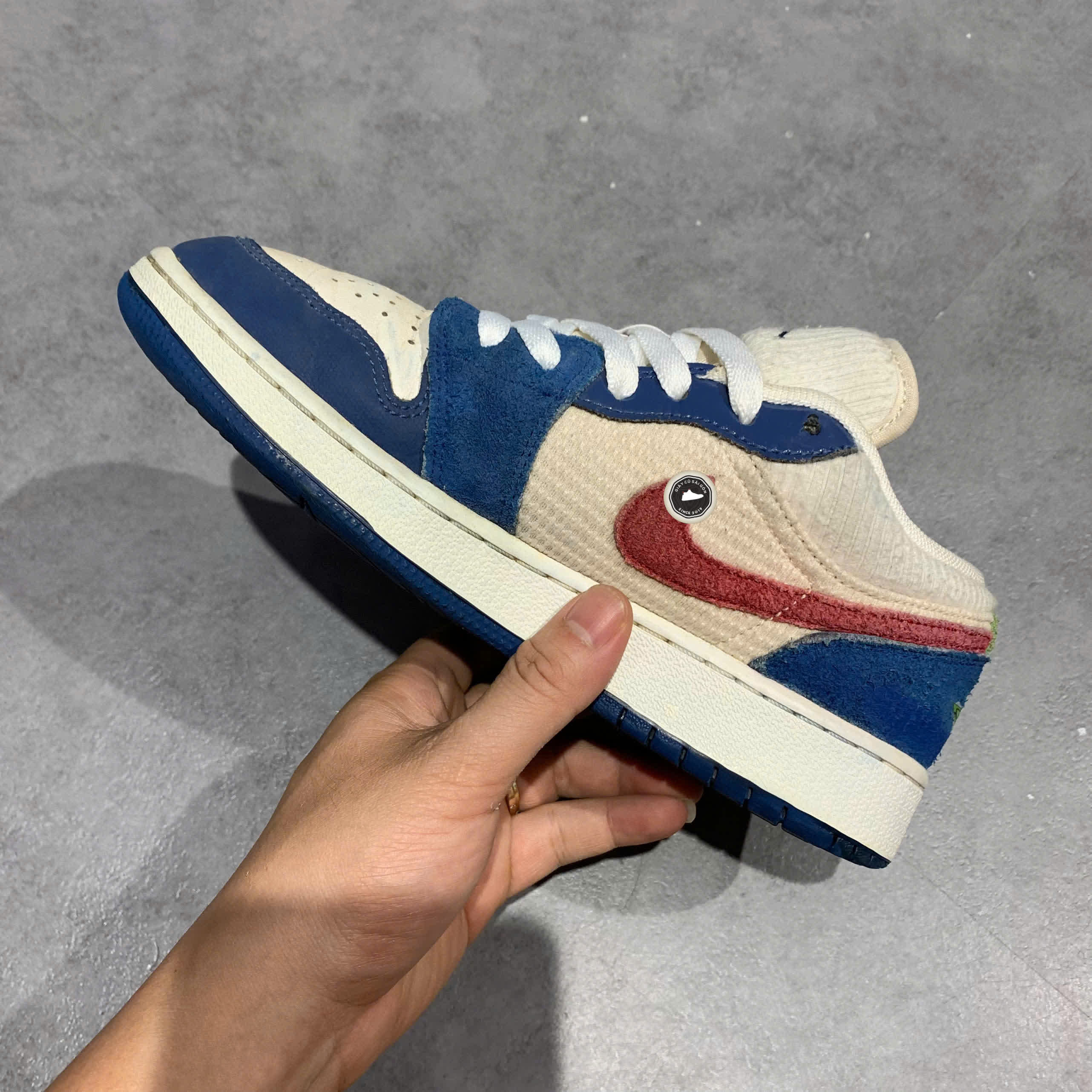 NIKE AIR JORDAN 1 GS LOW SE 'BLUE CHUTNEY' DR6960-400 SIZE 37.5 GIÀY 2HAND CHÍNH HÃNG PVN20233