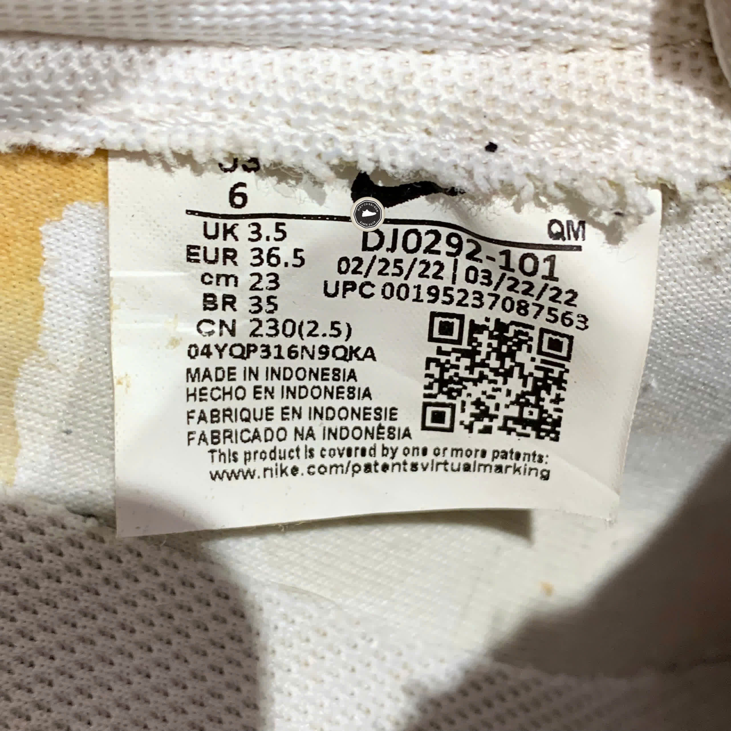 NIKE BLAZER LOW PLATFORM WHITE/BLACK DJ0292-101 SIZE 36.5 GIÀY 2HAND CHÍNH HÃNG PVN20158