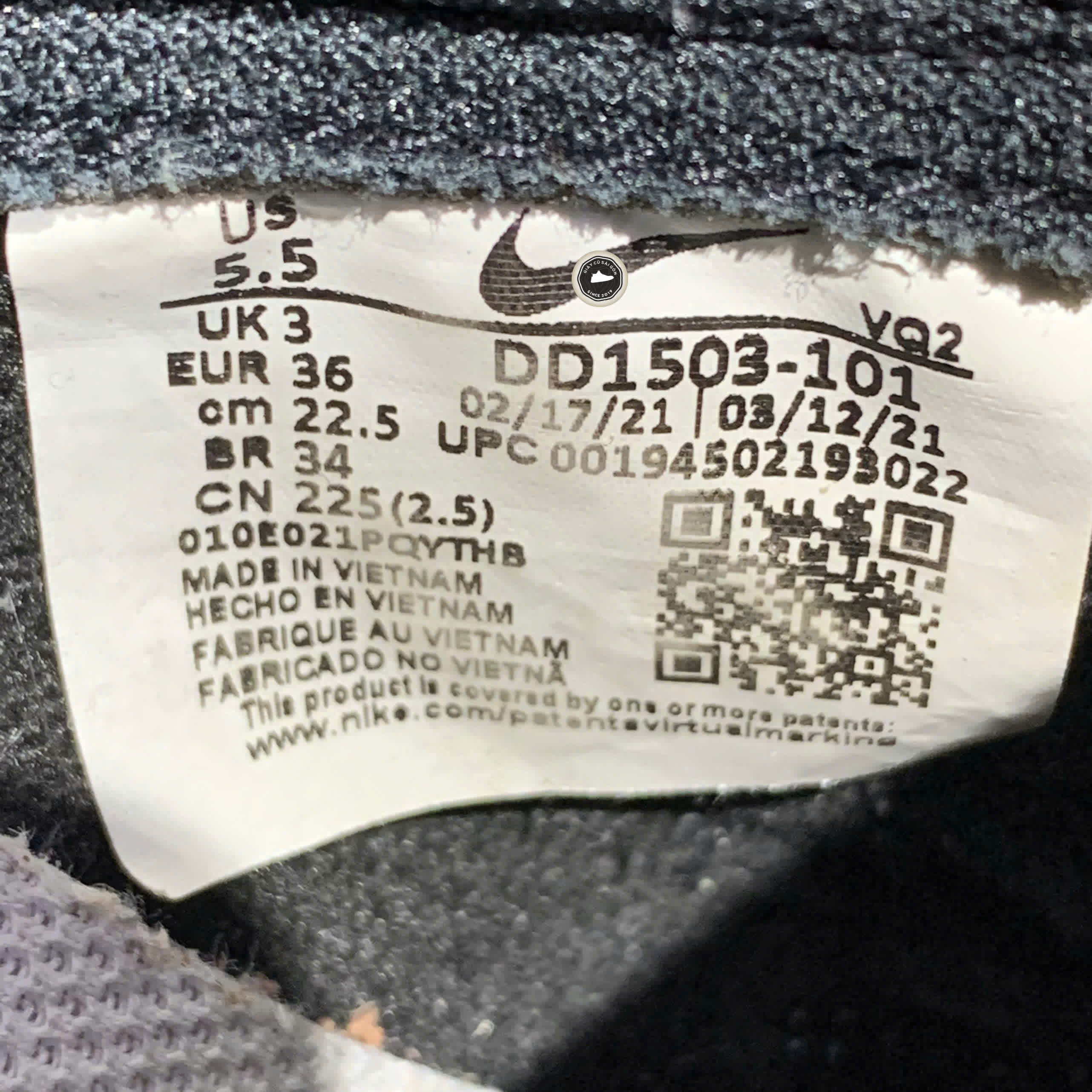 NIKE DUNK LOW 'PANDA' DD1503-101 SIZE 36 GIÀY 2HAND CHÍNH HÃNG PVN20238