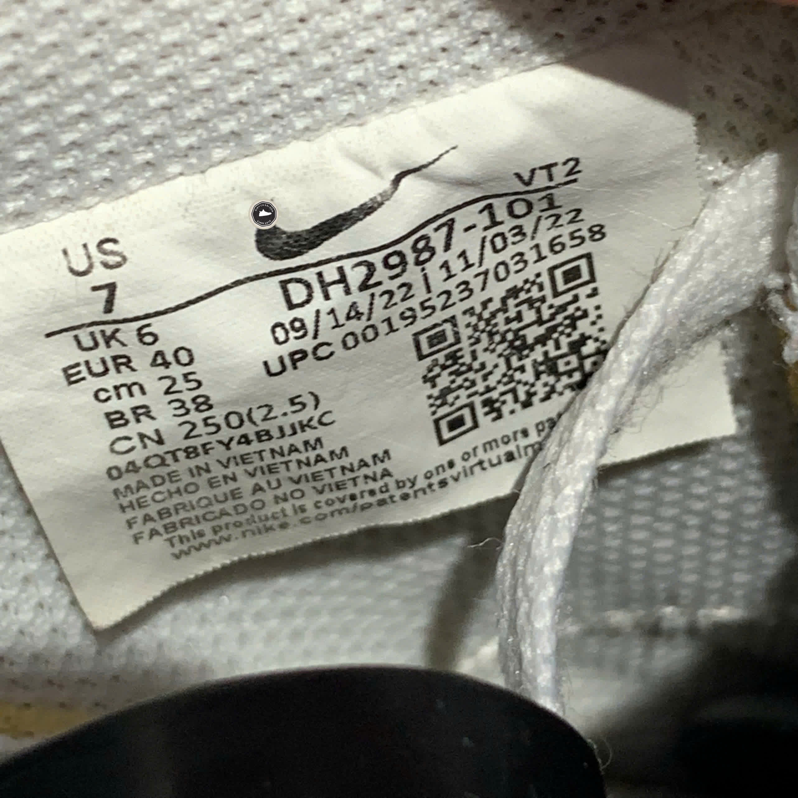 NIKE COURT VISION LOW “WHITE / BLACK / WHITE” DH2987-101 SIZE 40 GIÀY 2HAND CHÍNH HÃNG PVN19936