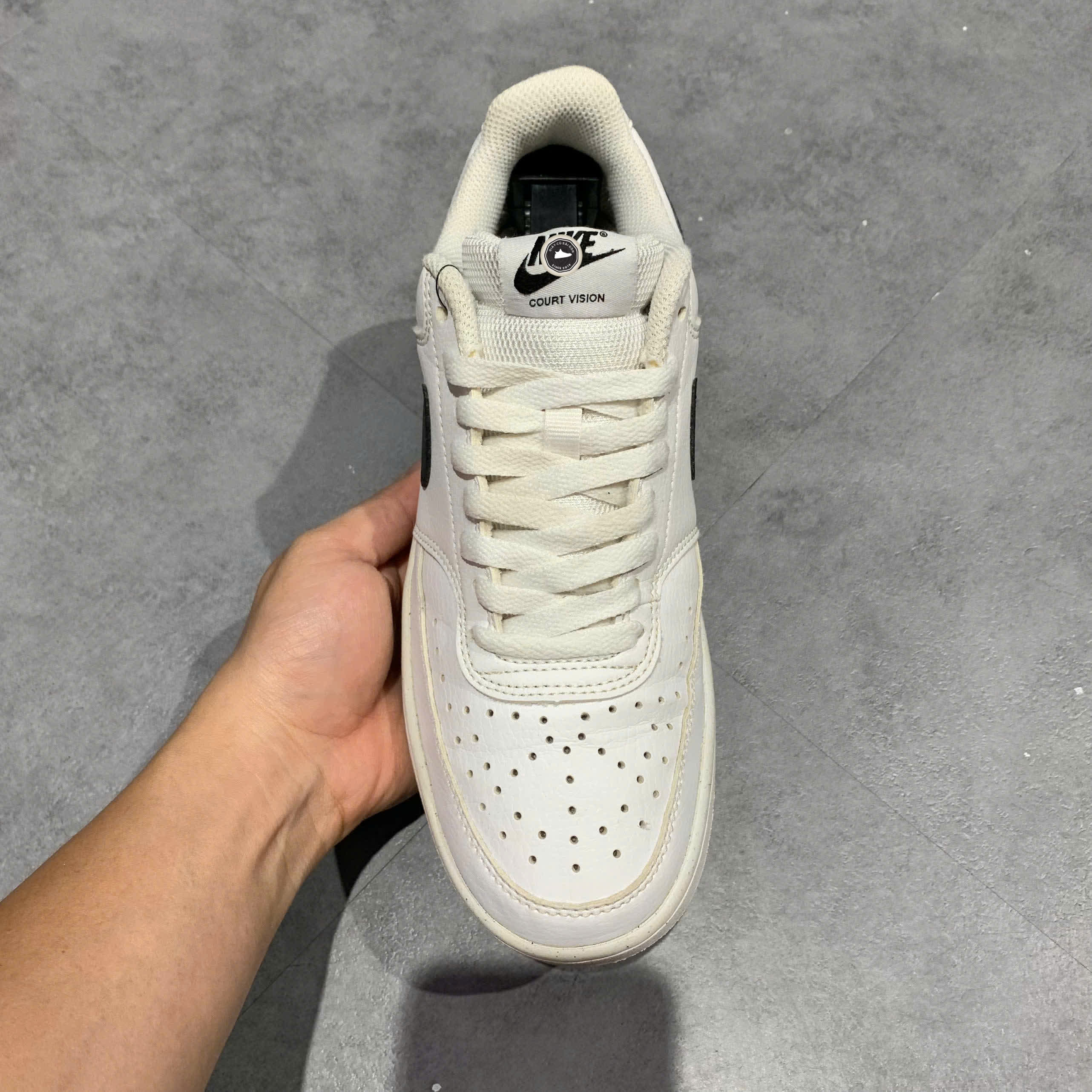 NIKE COURT VISION LOW “WHITE / BLACK / WHITE” DH2987-101 SIZE 40 GIÀY 2HAND CHÍNH HÃNG PVN19936