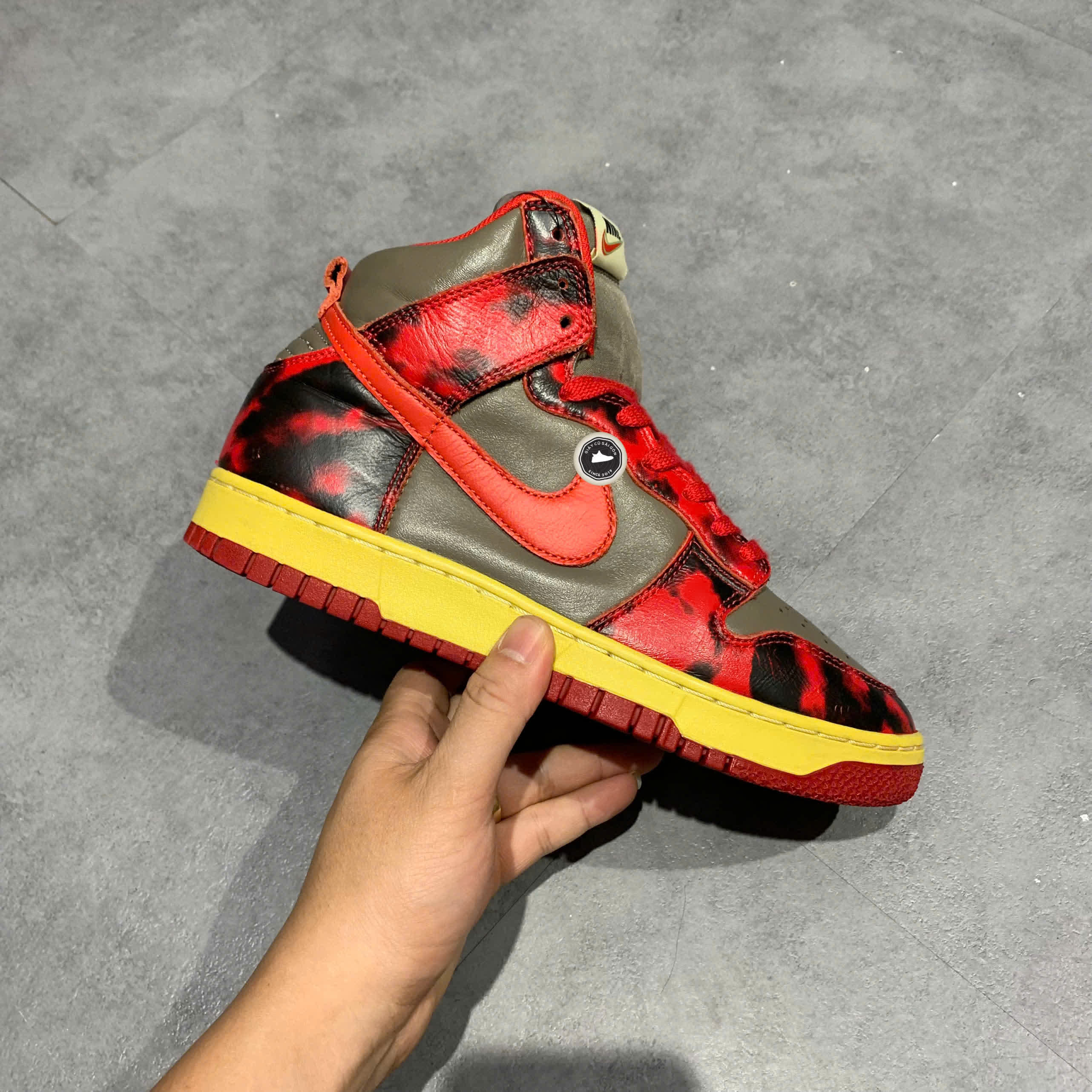 NIKE DUNK HIGH “RED ACID WASH” DD9404-600 SIZE 40 GIÀY 2HAND CHÍNH HÃNG PVN20019
