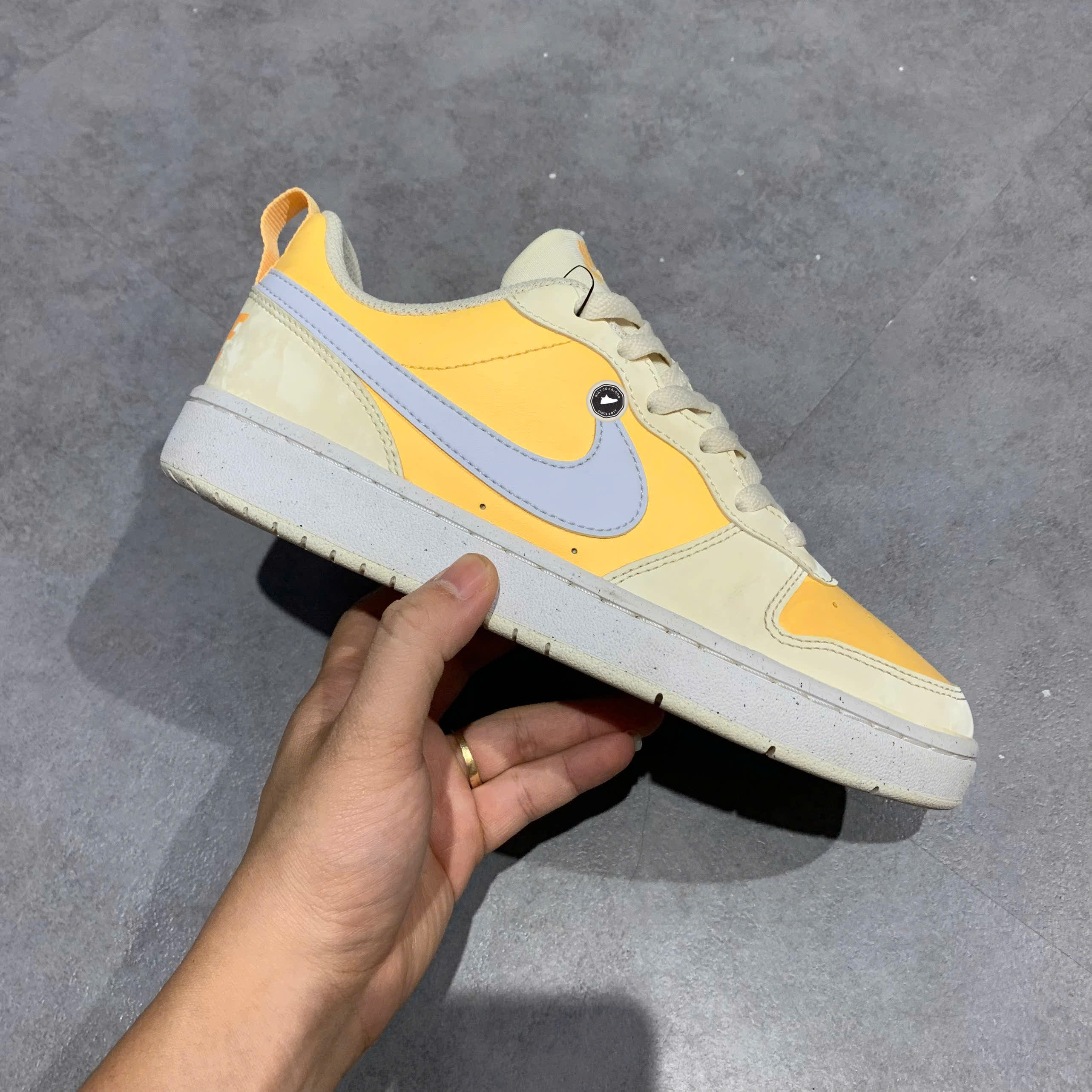 NIKE COURT BOROUGH LOW RECRAFT “PALE IVORY / MELON TINT” DV5456-107 SIZE 40 GIÀY 2HAND CHÍNH HÃNG PVN20095