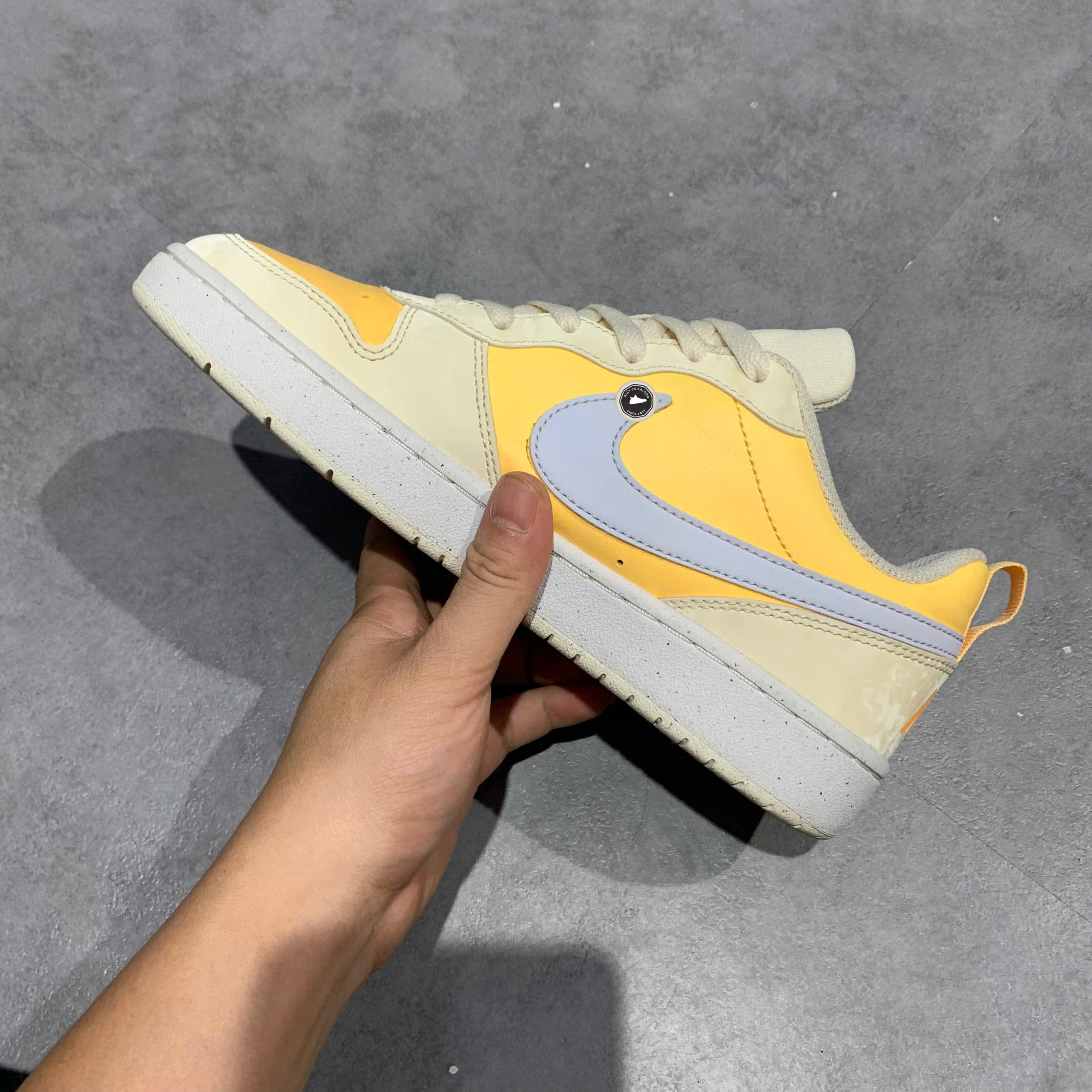 NIKE COURT BOROUGH LOW RECRAFT “PALE IVORY / MELON TINT” DV5456-107 SIZE 40 GIÀY 2HAND CHÍNH HÃNG PVN20095