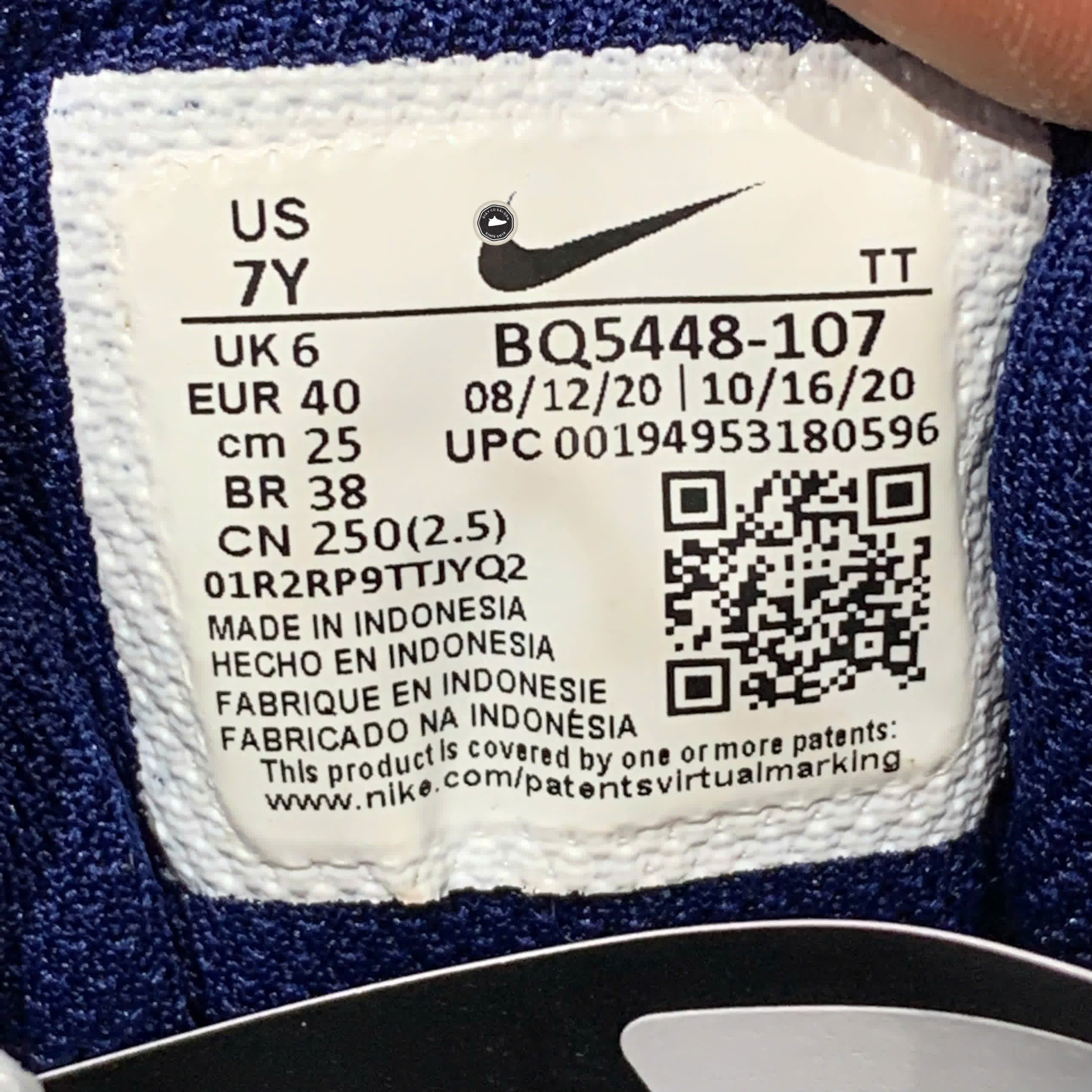 NIKE COURT BOROUGH LOW 2 “WHITE / BLUE VOID / SIGNAL BLUE” BQ5448-107 SIZE 40 GIÀY 2HAND CHÍNH HÃNG PVN20109