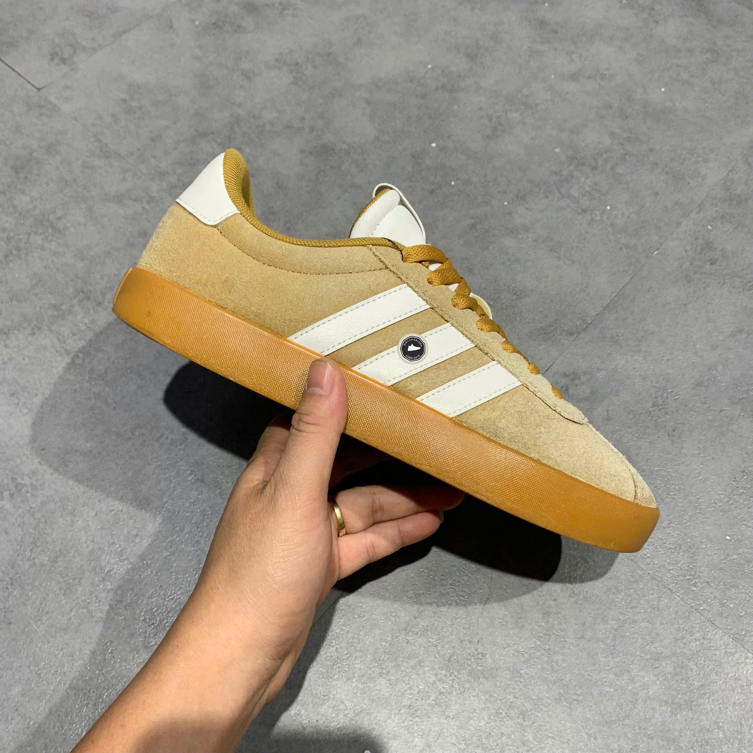 ADIDAS VL COURT 3.0 “KHAKI WHITE” ID9183 SIZE 40 2/3 GIÀY 2HAND CHÍNH HÃNG PVN20031