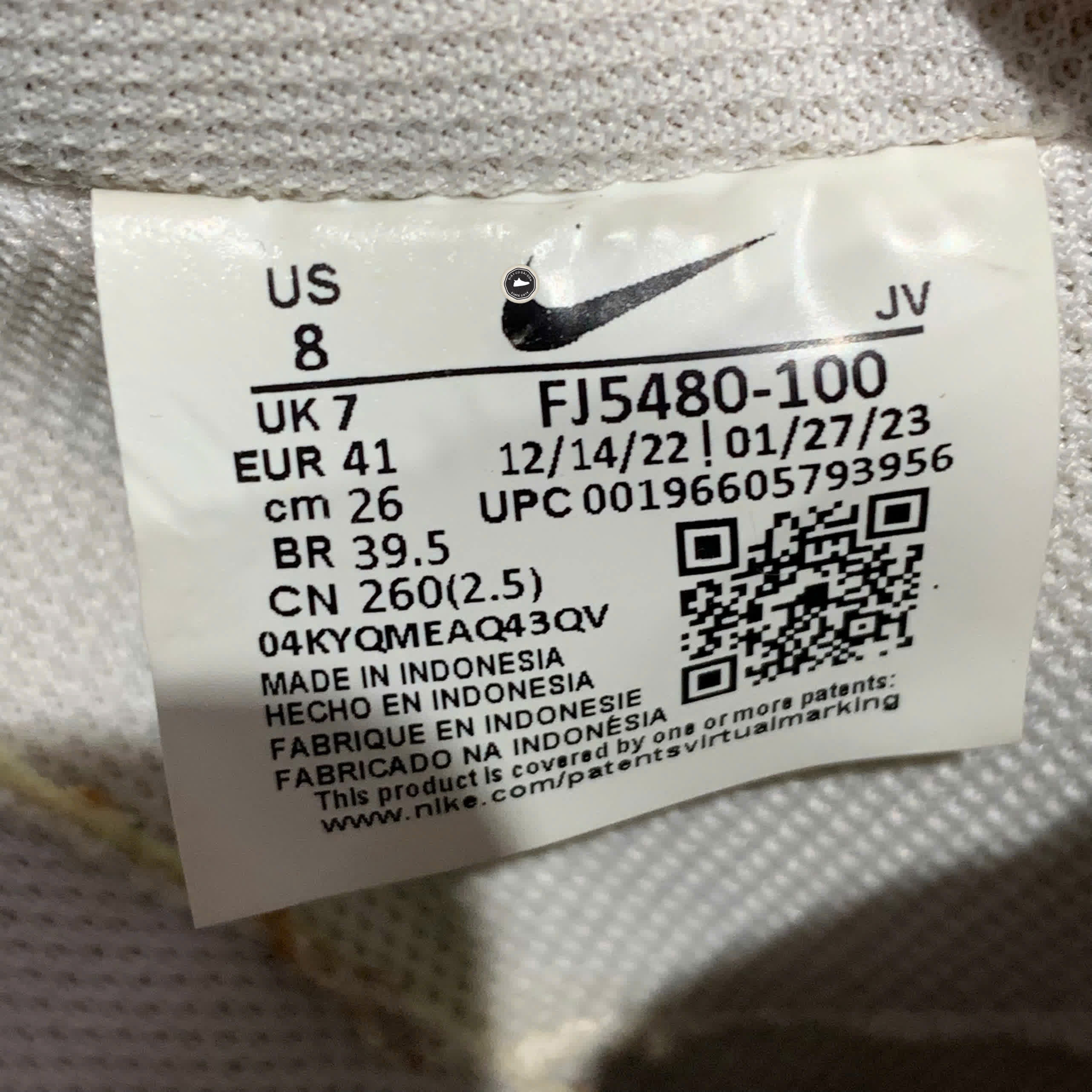 NIKE COURT VISION LOW “WHITE / OIL GREEN” FJ5480-100 SIZE 41 GIÀY 2HAND CHÍNH HÃNG PVN19984