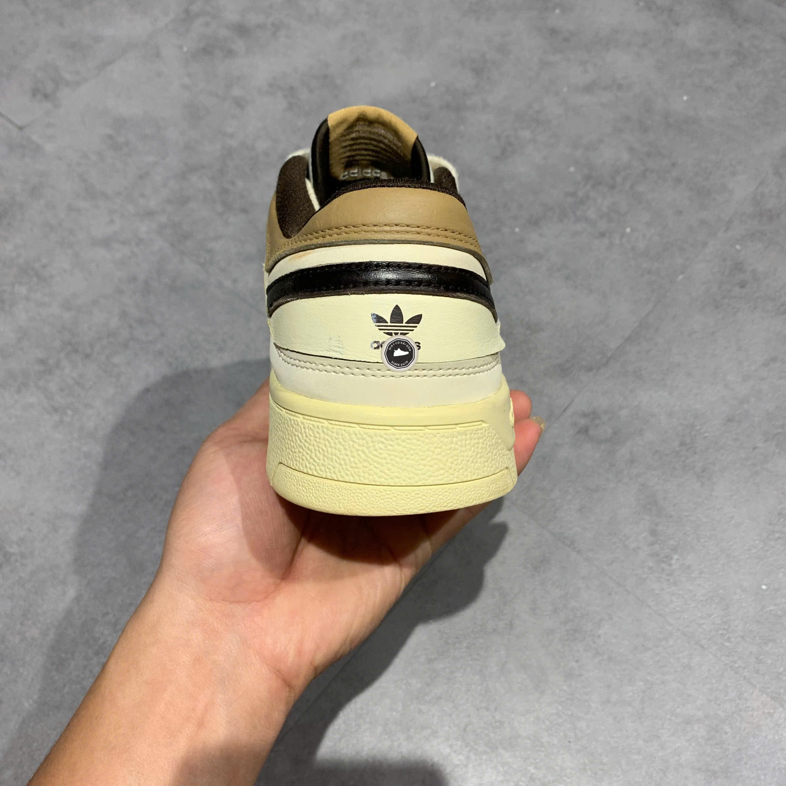 ADIDAS DROP STEP LOW “CREAM / BROWN” HO3684 SIZE 41⅓ GIÀY 2HAND CHÍNH HÃNG PVN20037