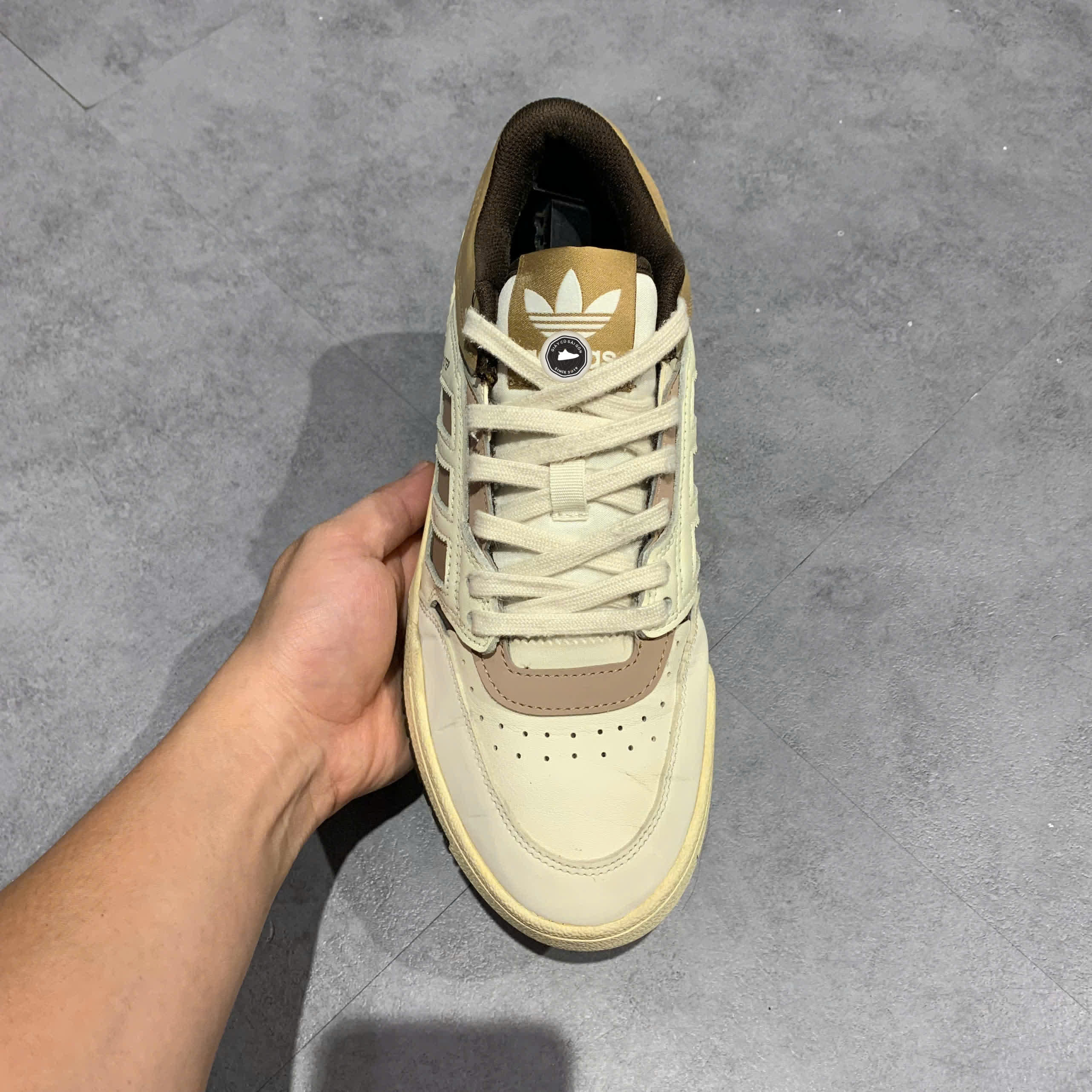 ADIDAS DROP STEP LOW “CREAM / BROWN” HO3684 SIZE 41⅓ GIÀY 2HAND CHÍNH HÃNG PVN20037