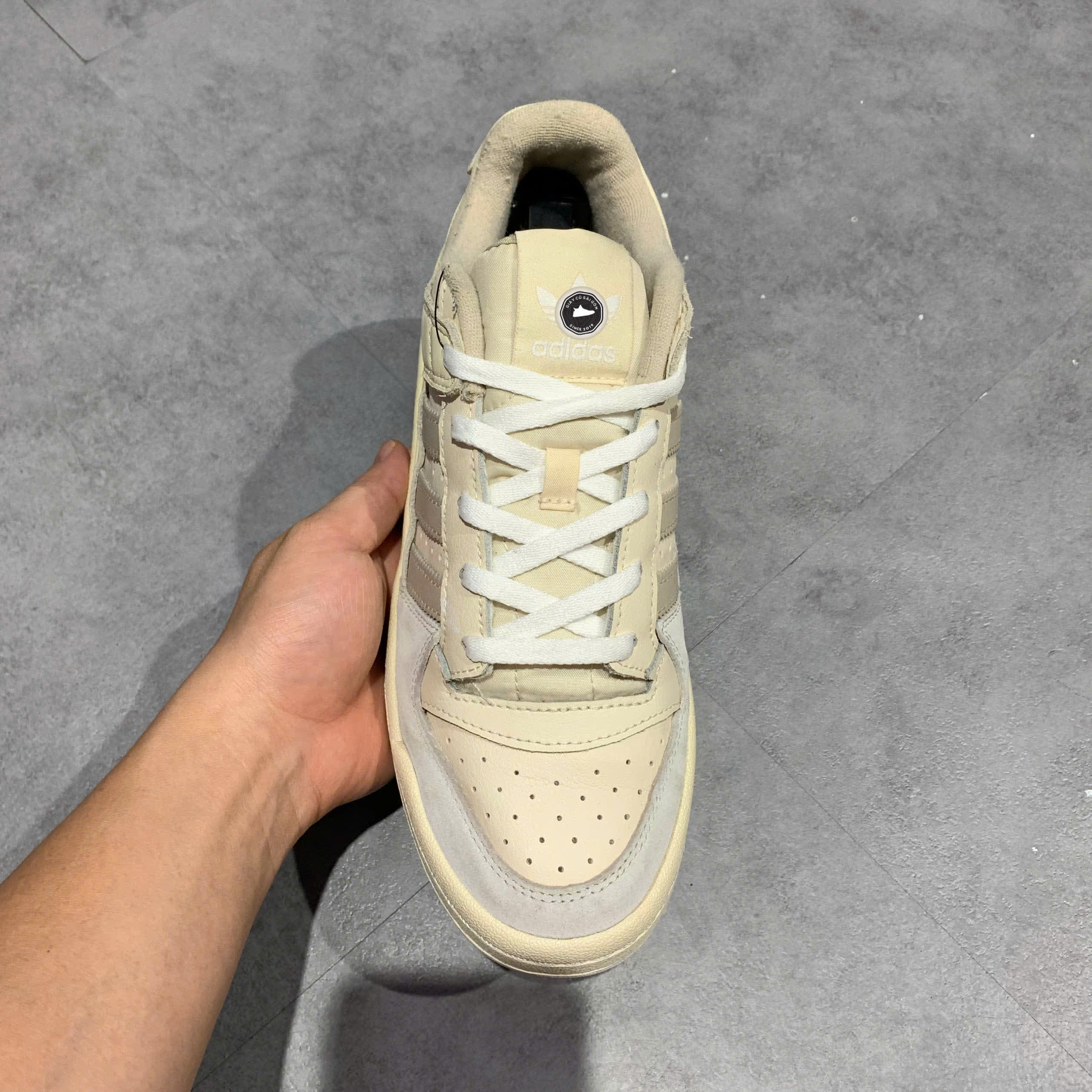 ADIDAS FORUM LOW CL “BEIGE” ID7995 SIZE 41 ⅓ GIÀY 2HAND CHÍNH HÃNG PVN19935