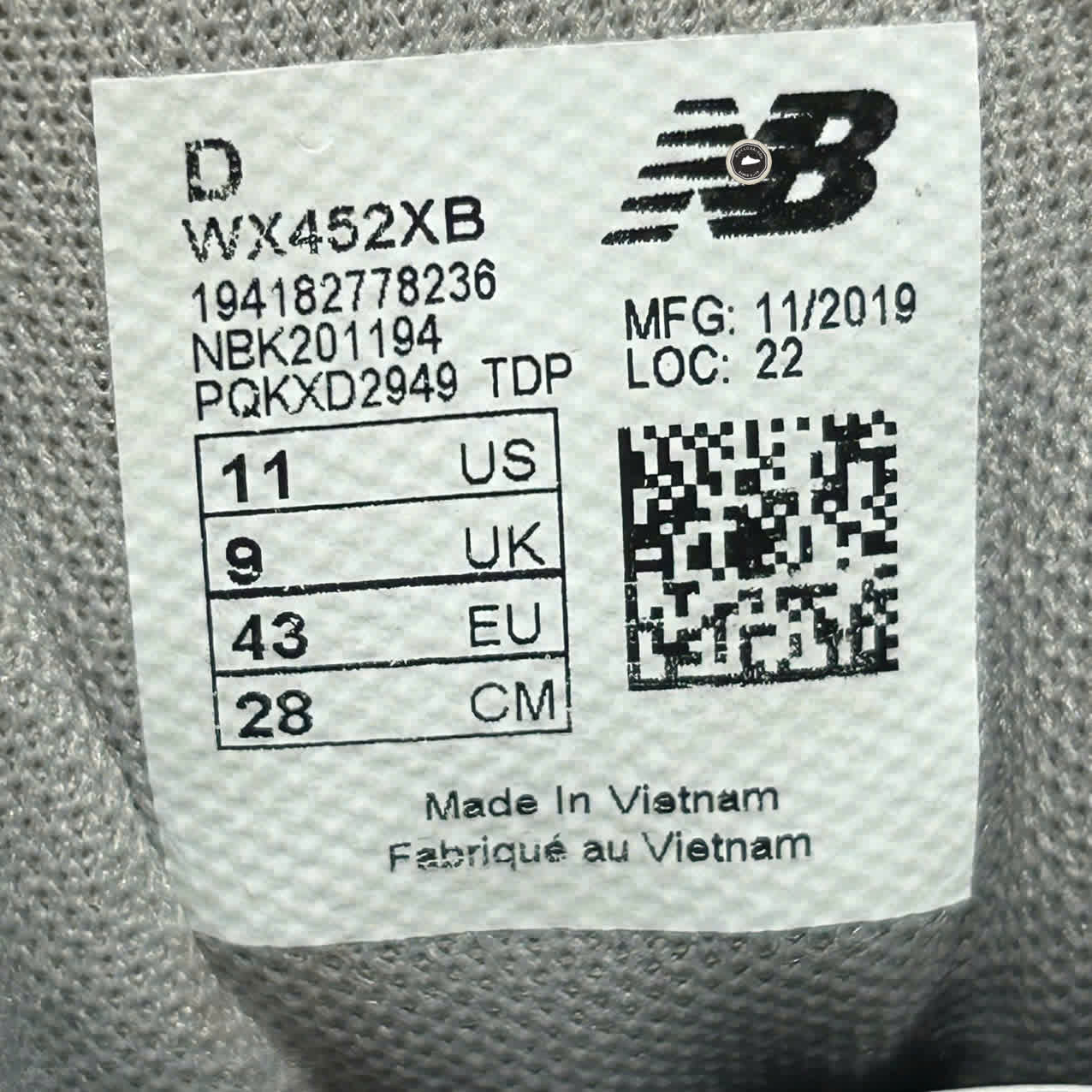 New Balance 452 ‘Gray White’ – WX452XB SIZE 43 Giày 2hand chính hãng PVN20350