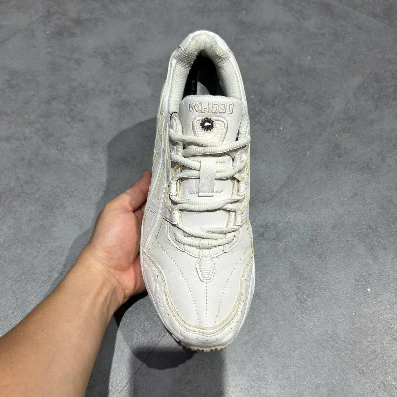 ASICS GEL-1090 ‘ALL WHITE’ 1023A063-100 SIZE 43.5 GIÀY 2HAND CHÍNH HÃNG PVN20270