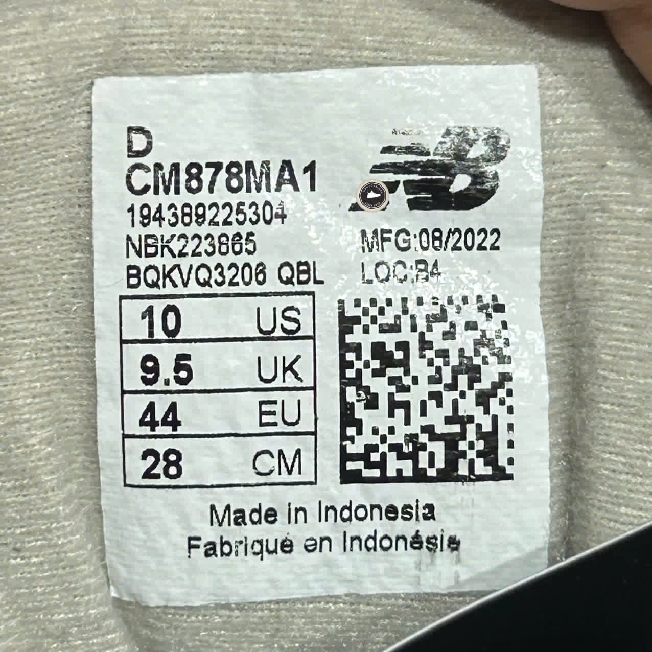 NEW BALANCE 878 “LIGHT GREY” CM878MA1 SIZE 44 GIÀY 2HAND CHÍNH HÃNG PVN20324