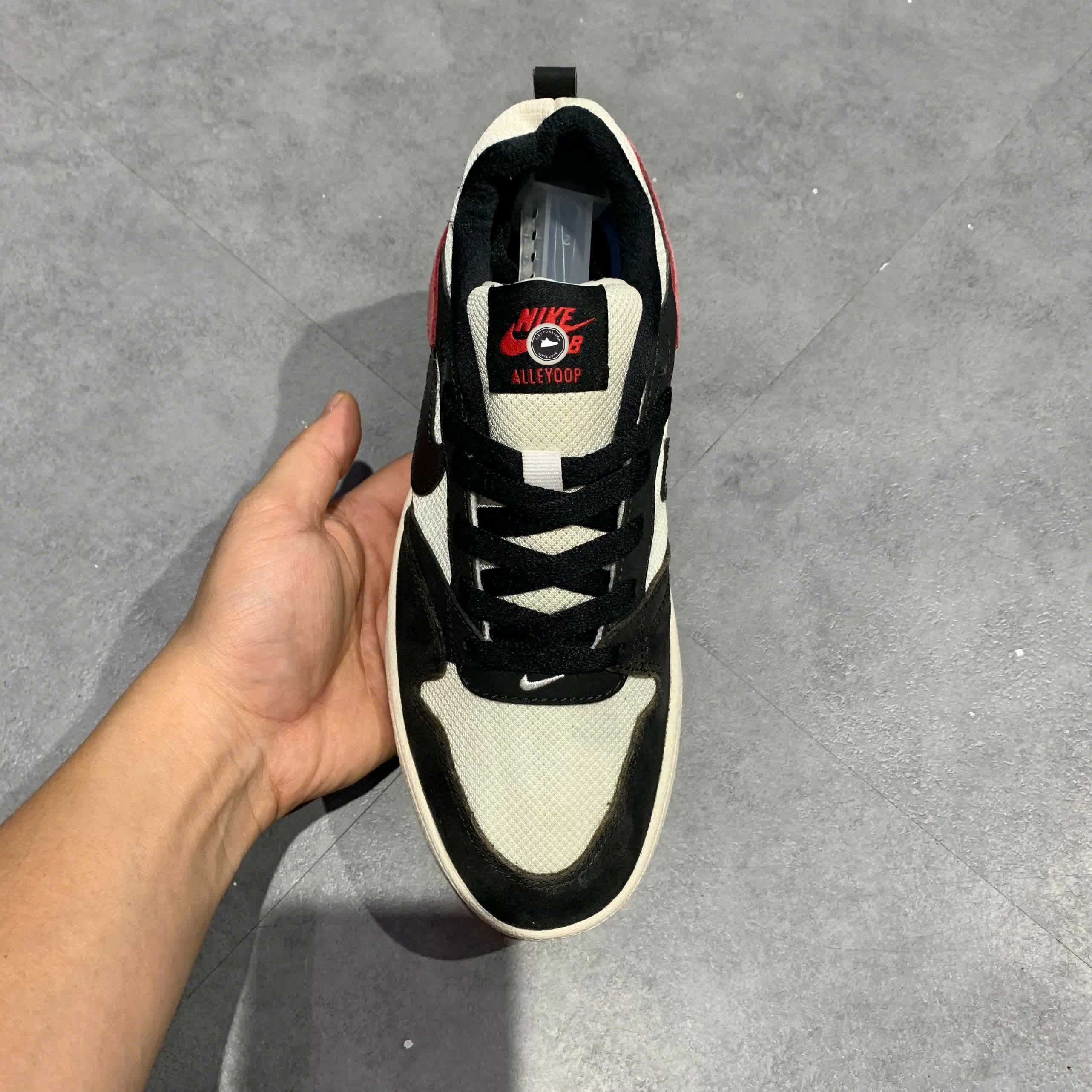 NIKE SB ALLEYOOP 'WHITE UNIVERSITY RED' CJ0882 102 SIZE 38.5 GIÀY 2HAND CHÍNH HÃNG PVN20908