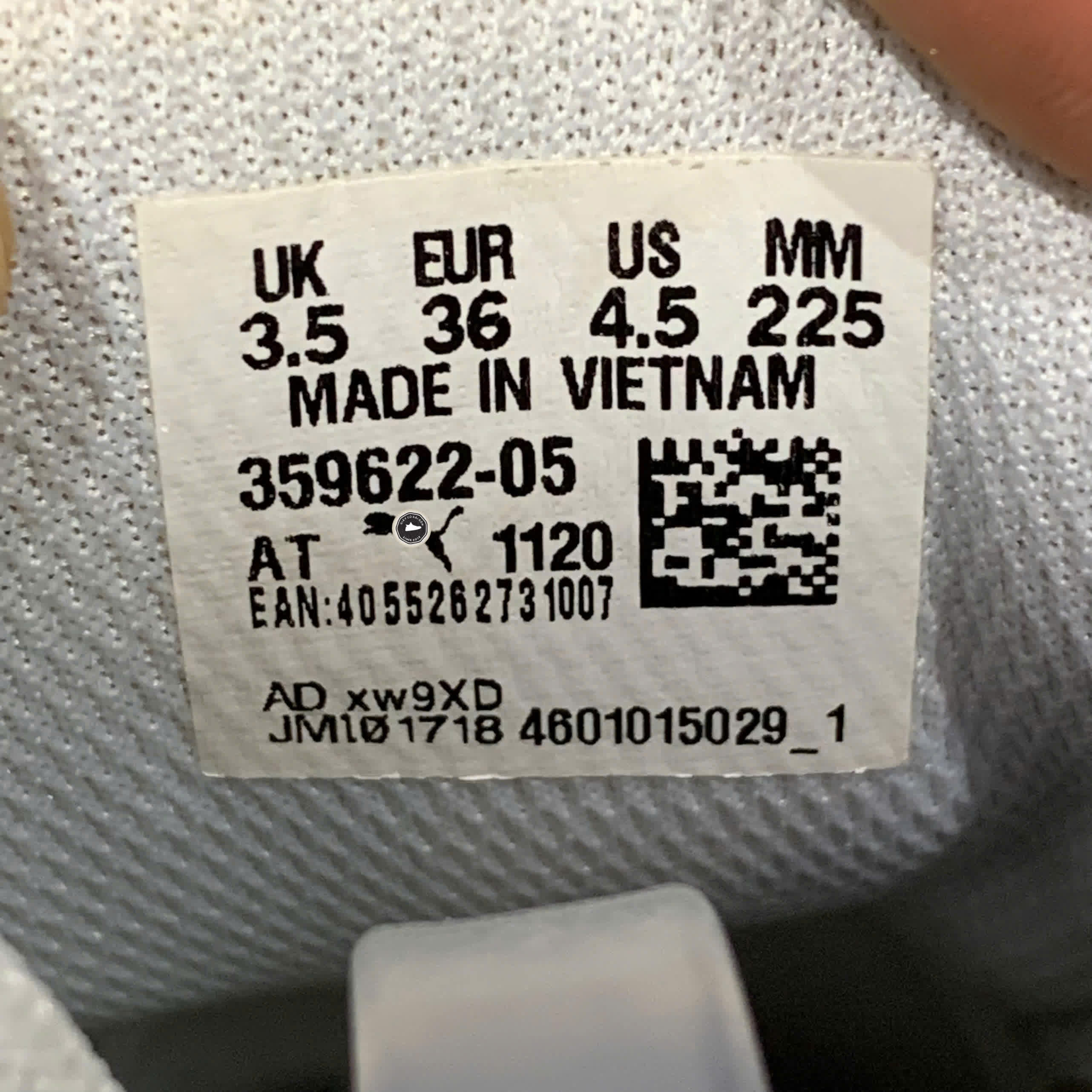 PUMA SMASH VULC 'WHITE BLACK' 359622 05 SIZE 36 GIÀY 2HAND CHÍNH HÃNG PVN20916