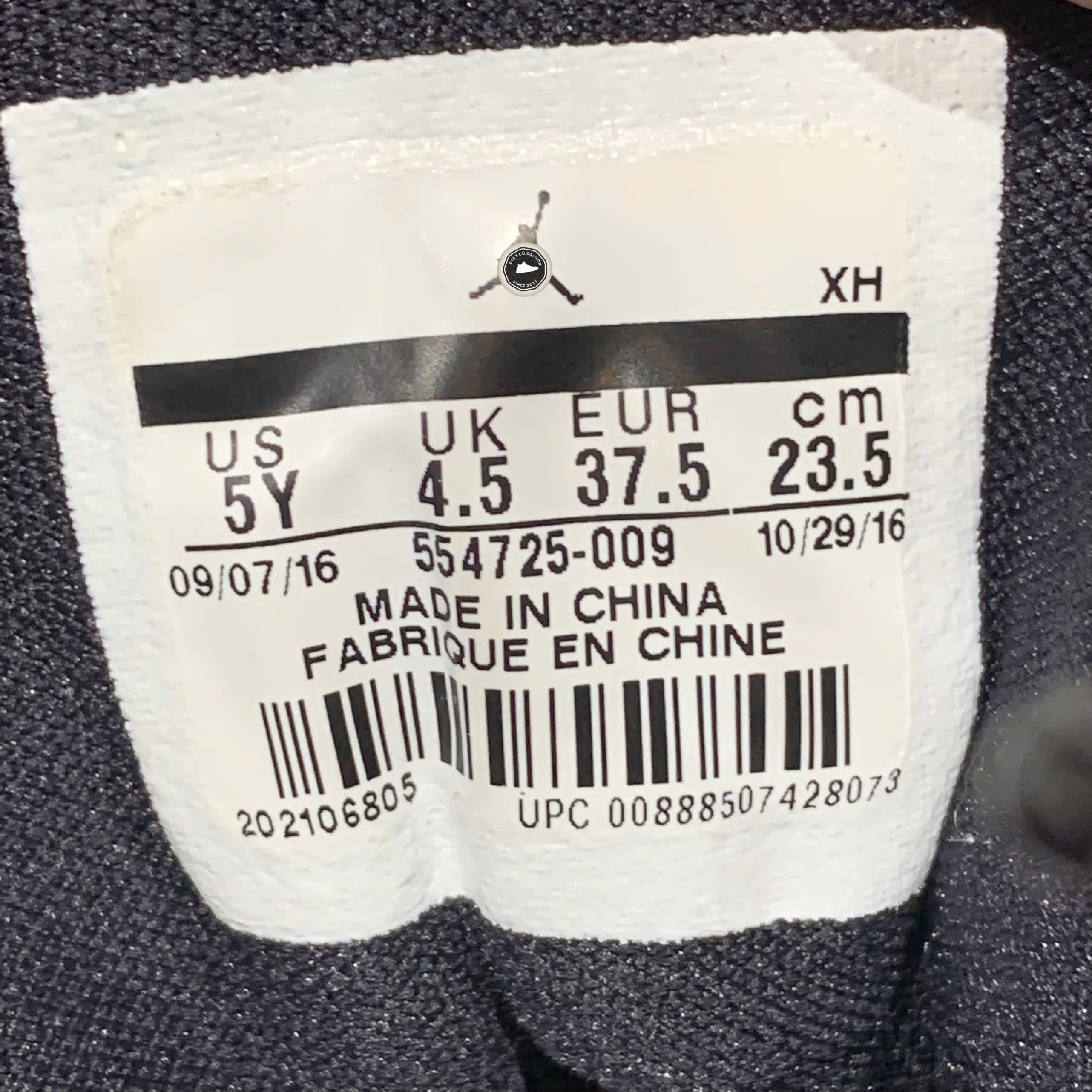 NIKE AIR JORDAN 1 MID 'BLACK GYM RED' 554725-009 SIZE 37.5 GIÀY 2HAND CHÍNH HÃNG PVN20725