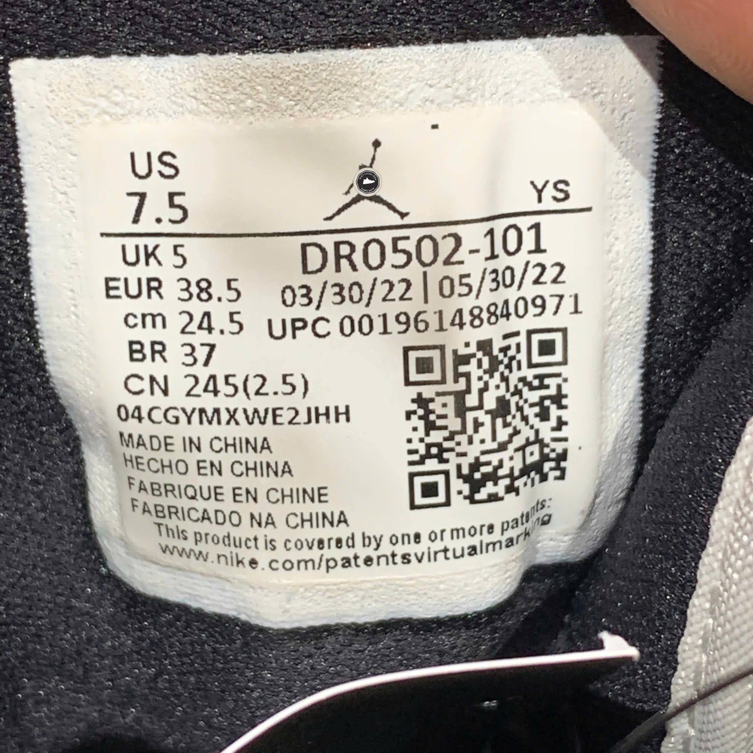 NIKE AIR JORDAN 1 LOW SE HOMAGE SPLIT WHITE BLACK DR0502 101 SIZE 38.5 GIÀY 2HAND CHÍNH HÃNG PVN20740