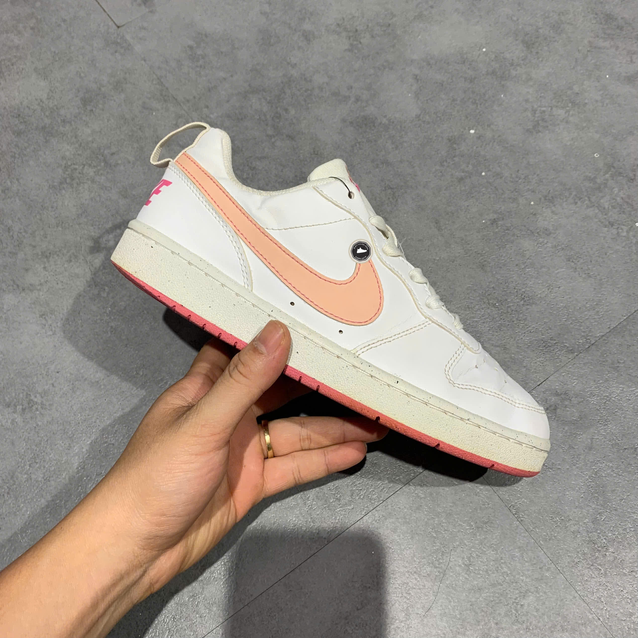 NIKE COURT BOROUGH LOW RECRAFT 'WHITE PINKSICLE' DV5456 111 SIZE 37.5 GIÀY 2HAND CHÍNH HÃNG PVN20935