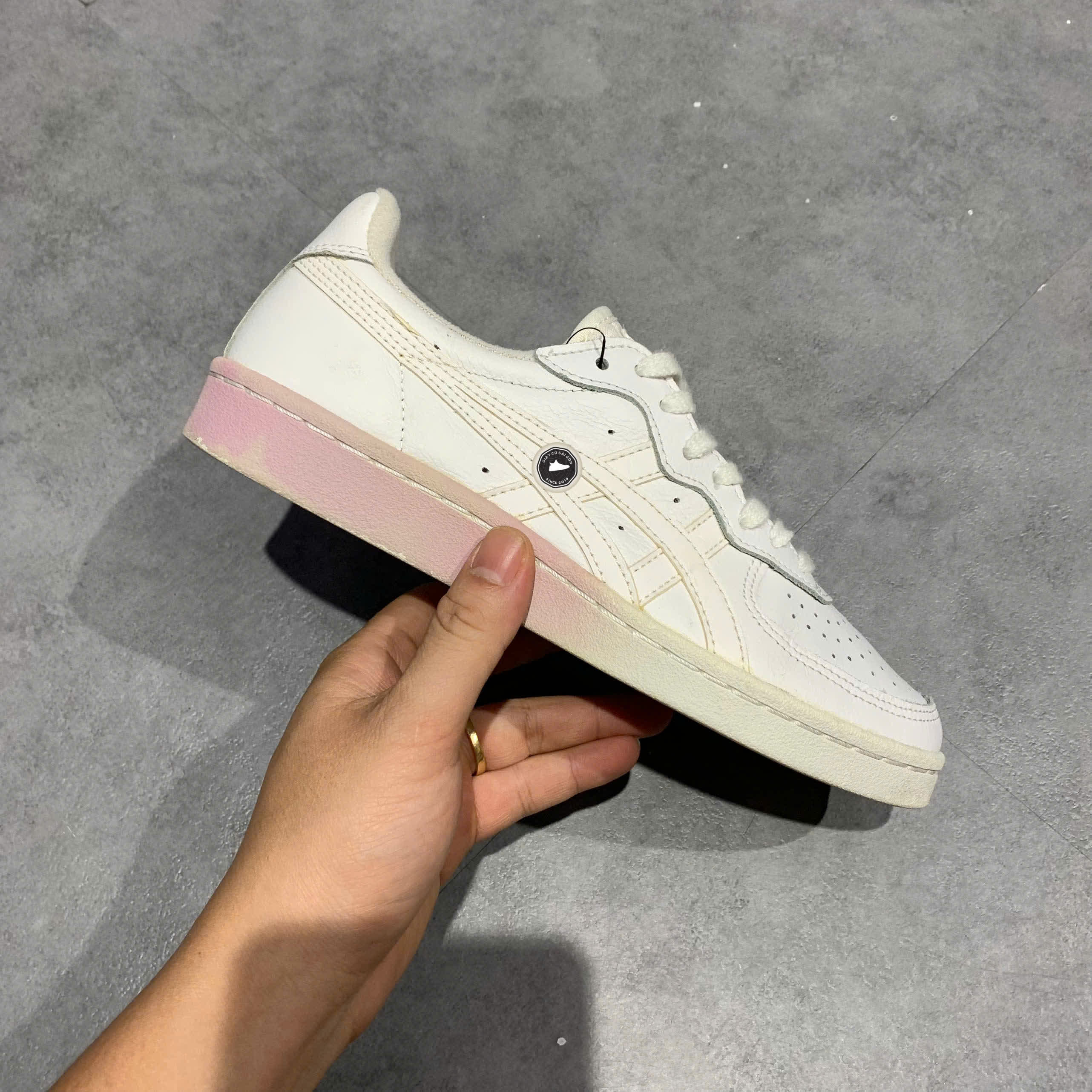 ONITSUKA TIGER GSM 'WHITE BLUE BELL' 1182A035 SIZE 37.5 GIÀY 2HAND CHÍNH HÃNG PVN20868