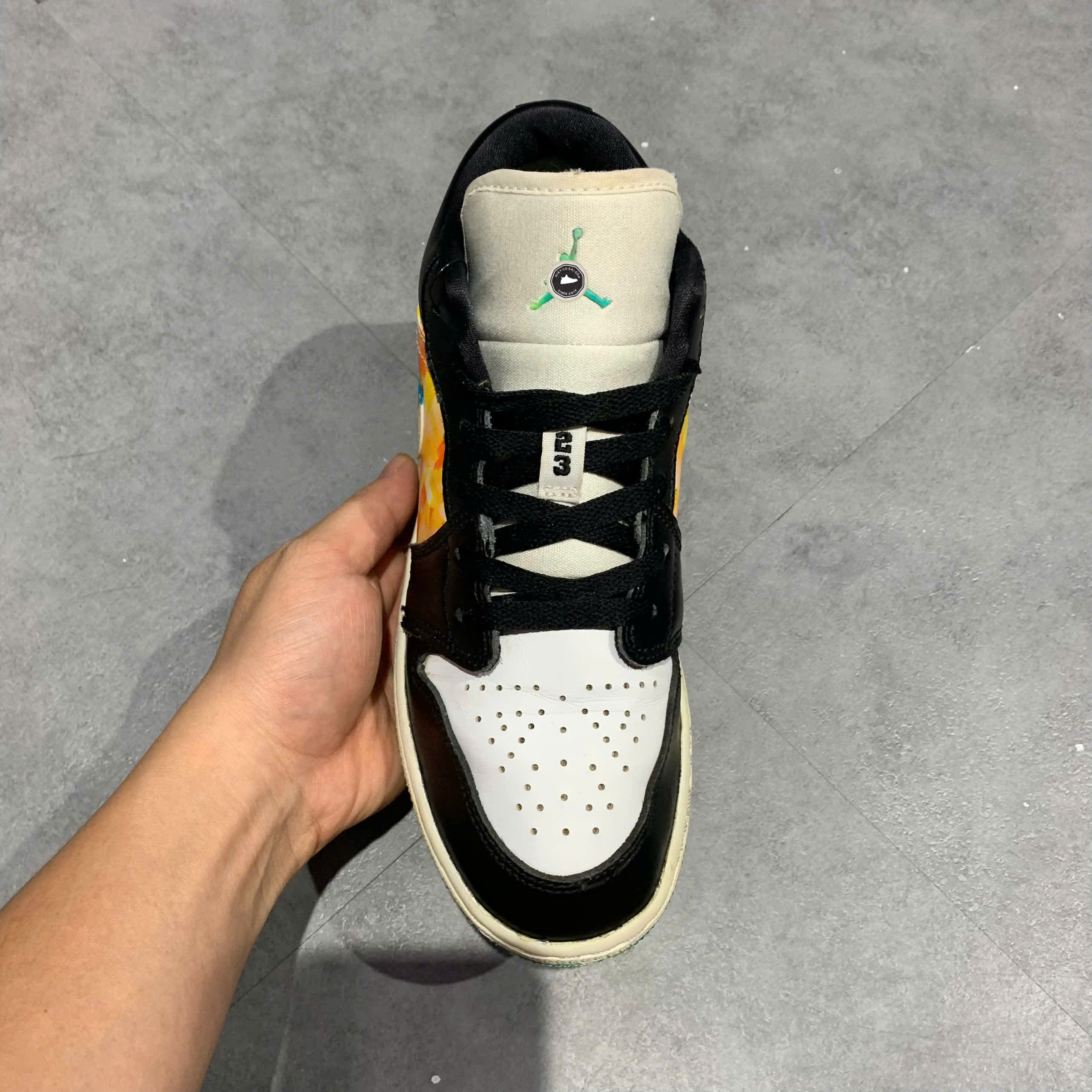 NIKE AIR JORDAN 1 LOW 'TIE DYE' GS DJ6252 038 SIZE 38.5 GIÀY 2HAND CHÍNH HÃNG PVN20723