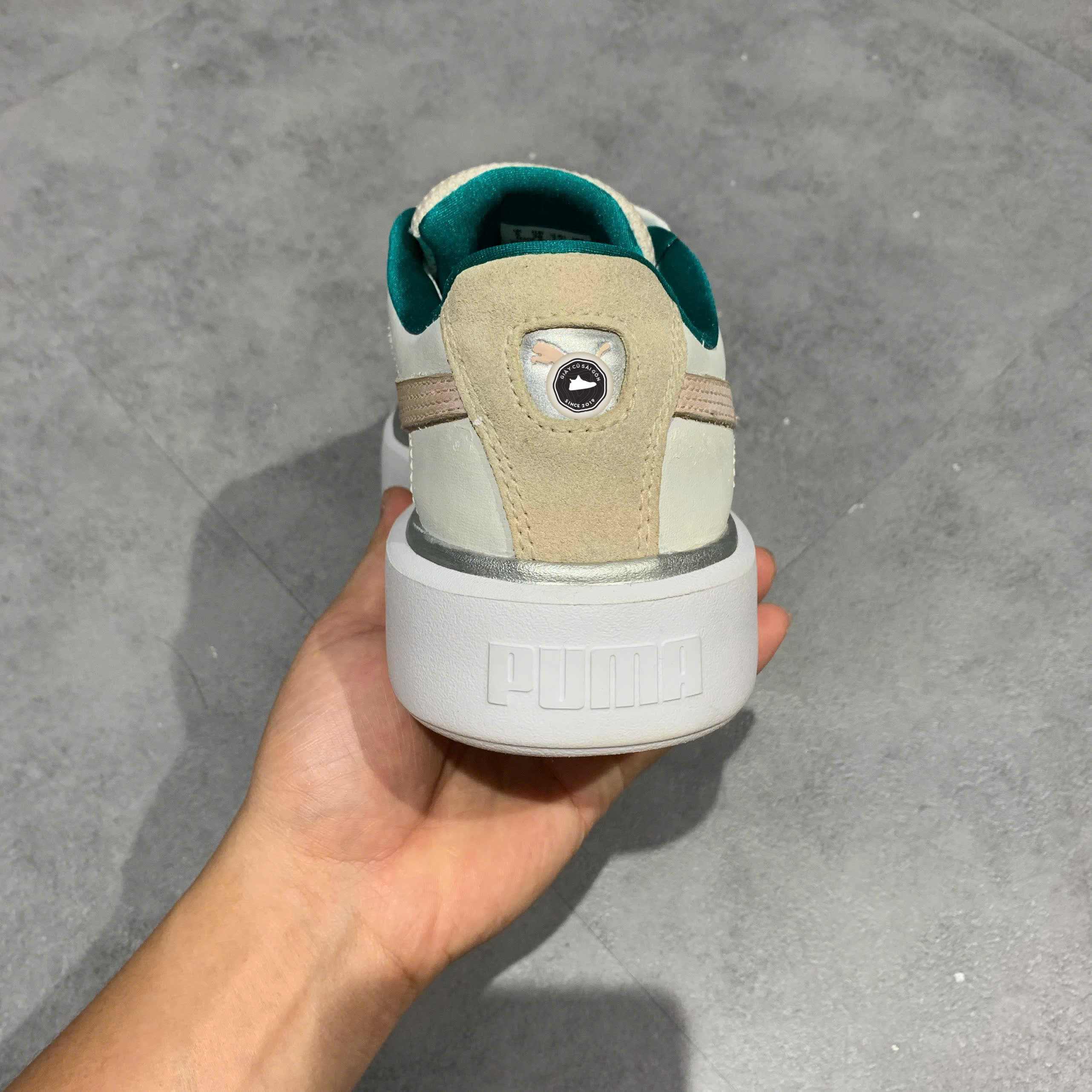 PUMA OSLO MAYA FOR CASUAL SHOES WHITE/PINK 375059-01 SIZE 38 GIÀY 2HAND CHÍNH HÃNG PVN20821
