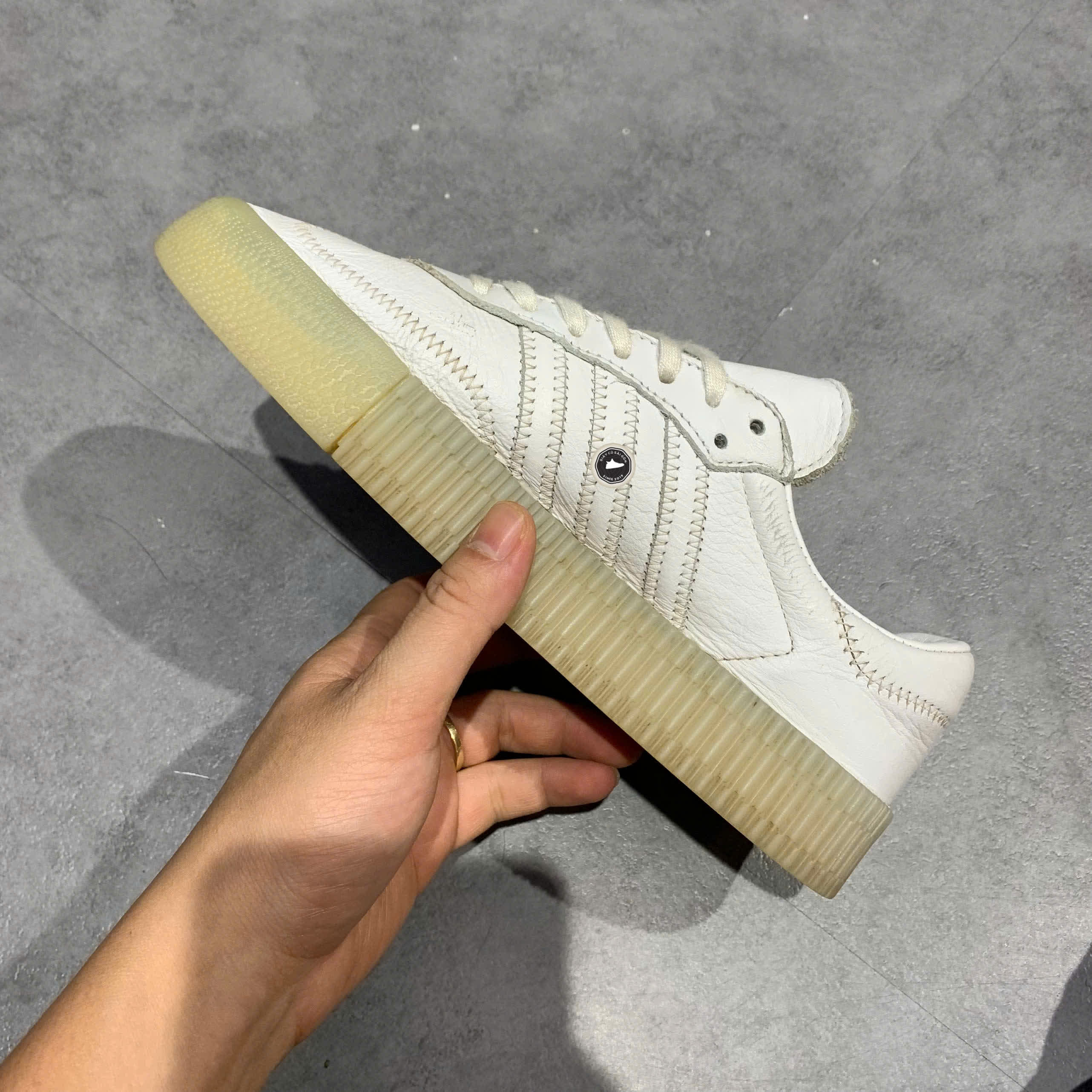 ADIDAS WMNS SAMBAROSE 'FOOTWEAR WHITE' D96702 SIZE 38 GIÀY 2HAND CHÍNH HÃNG PVN20823