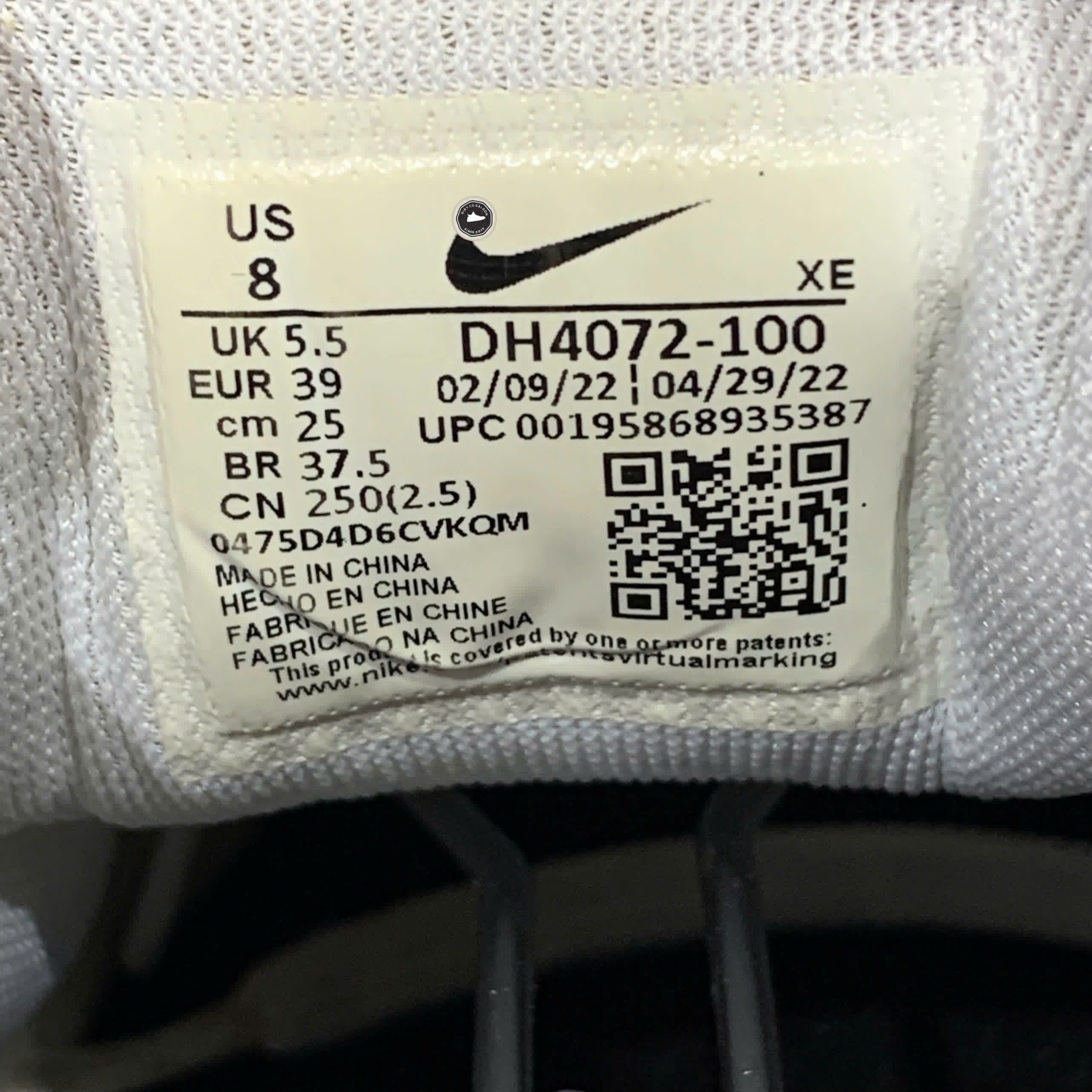 NIKE AIR ZOOM PEGASUS 39 WHITE PURE PLATINUM DH4072 100 SIZE 39 GIÀY 2HAND CHÍNH HÃNG PVN20825