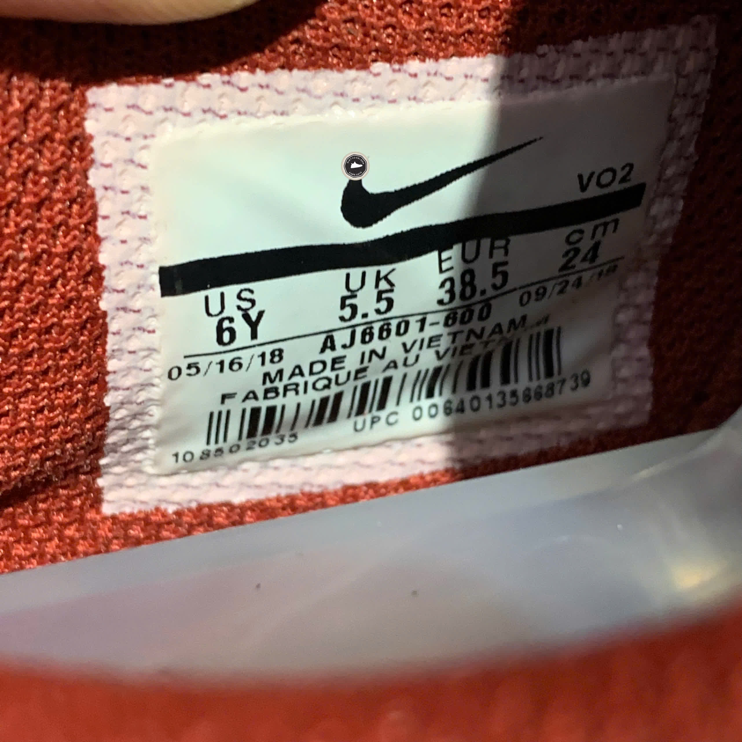NIKE AIR FORCE 1 UTILITY GS 'DUNE RED' AJ6601 600 SIZE 38.5 GIÀY 2HAND CHÍNH HÃNG PVN20795