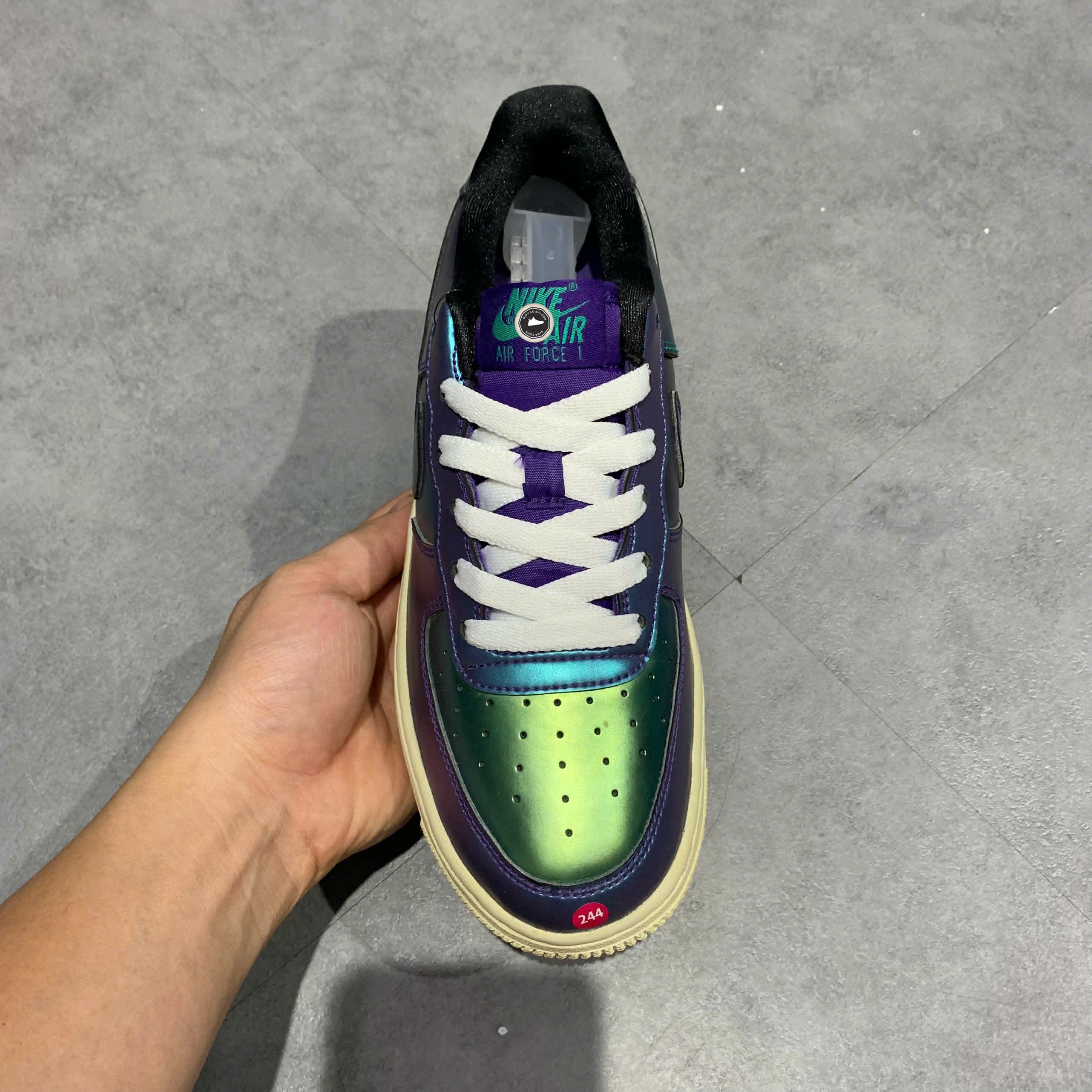 NIKE AIR FORCE 1 LOW LV8 GS 'PURPLE NEPTUNE GREEN' 849345 500 SIZE 38 GIÀY 2HAND CHÍNH HÃNG PVN20815