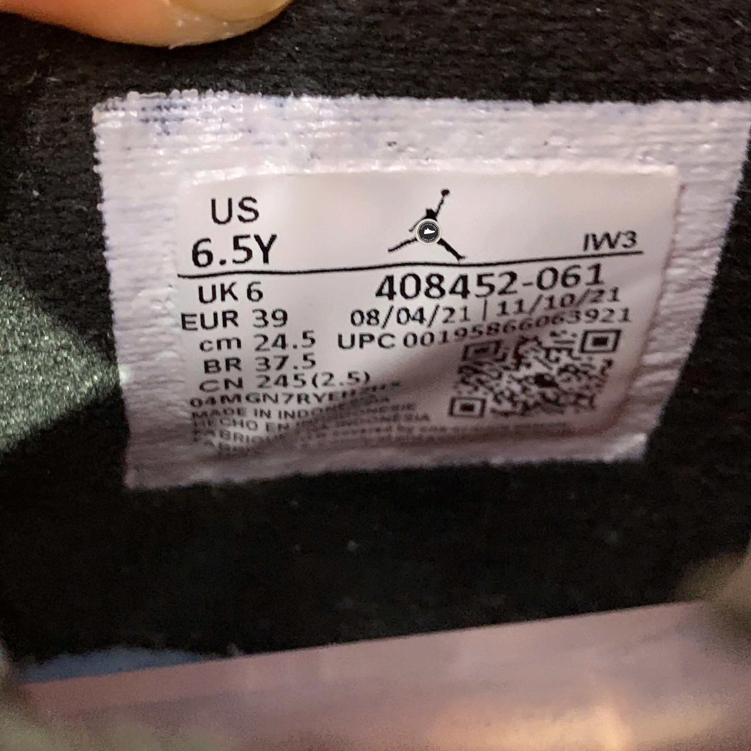 AIR JORDAN 4 RETRO GS 'INFRARED' 408452 061 SIZE 39 GIÀY 2HAND CHÍNH HÃNG PVN20741