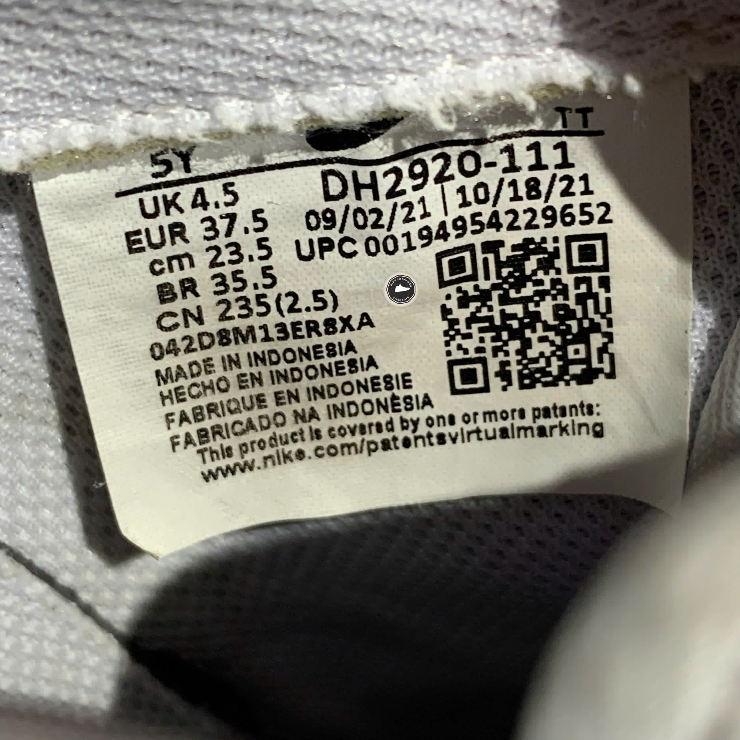 NIKE AIR FORCE 1 LOW LE TRIPLE WHITE DH2920-111 SIZE 37.5 GIÀY 2HAND CHÍNH HÃNG PVN20778