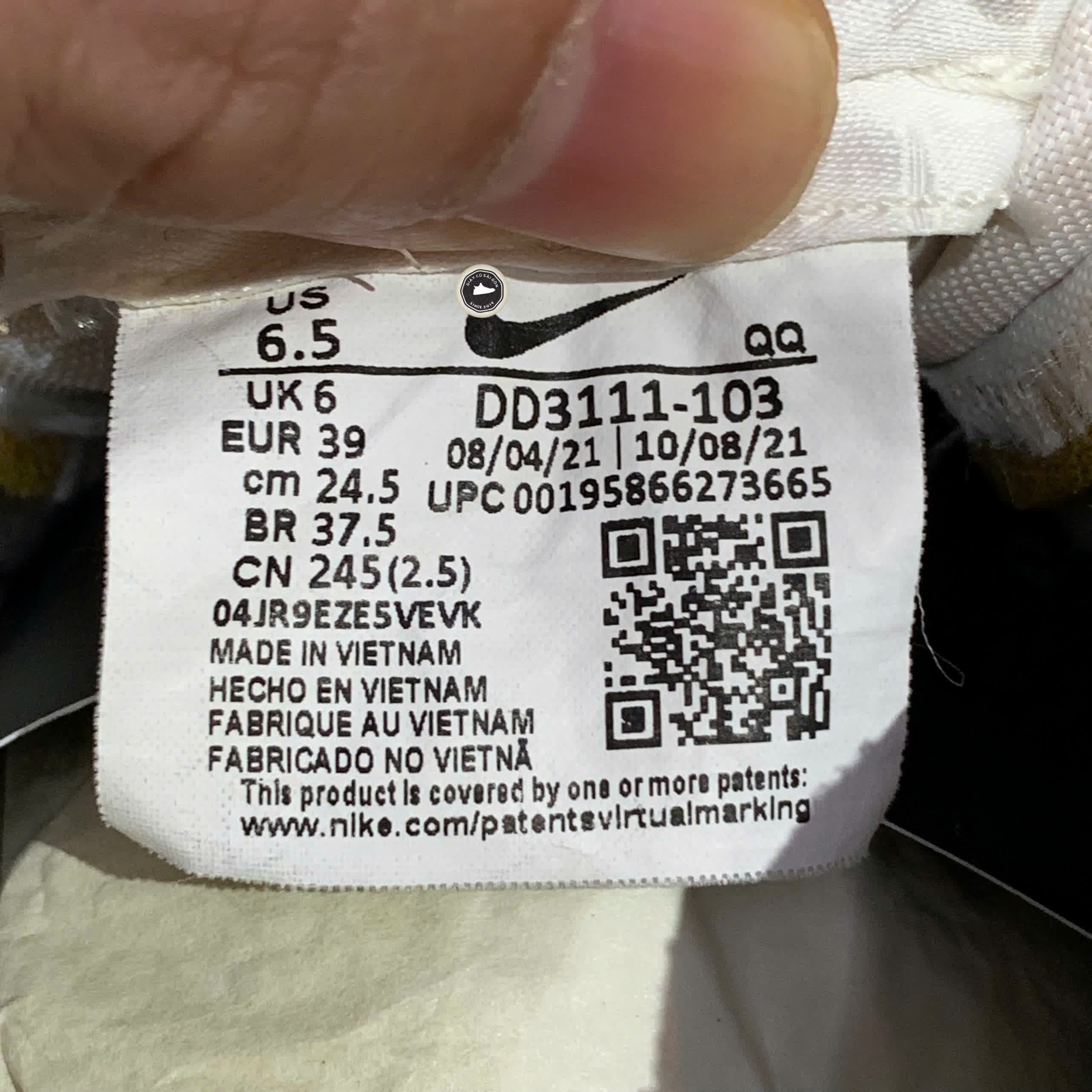 NIKE BLAZER MID '77 JUMBO 'WHITE UNIVERSITY BLUE' DD3111 103 SIZE 39 GIÀY 2HAND CHÍNH HÃNG PVN20822