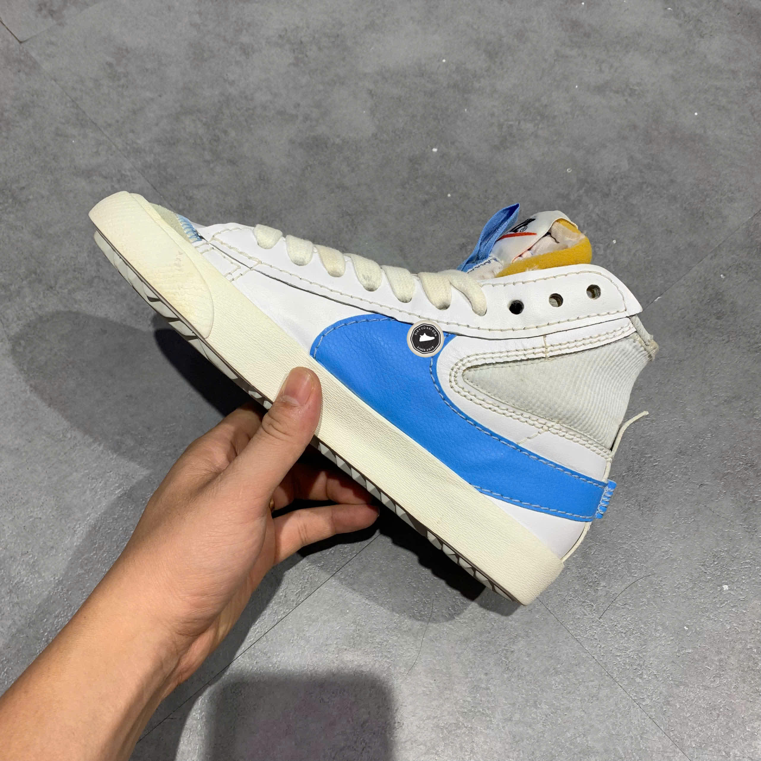 NIKE BLAZER MID '77 JUMBO 'WHITE UNIVERSITY BLUE' DD3111 103 SIZE 39 GIÀY 2HAND CHÍNH HÃNG PVN20822