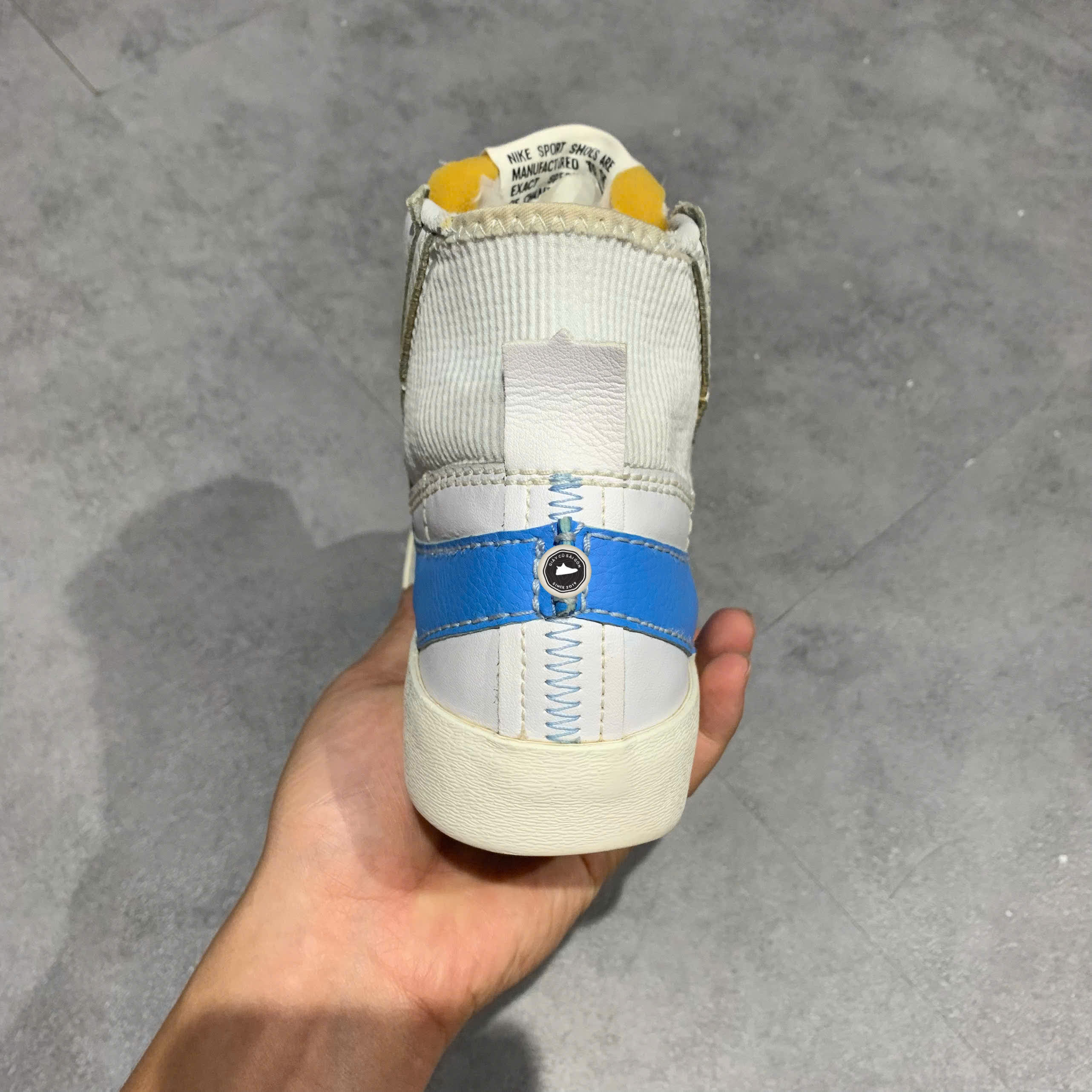 NIKE BLAZER MID '77 JUMBO 'WHITE UNIVERSITY BLUE' DD3111 103 SIZE 39 GIÀY 2HAND CHÍNH HÃNG PVN20822