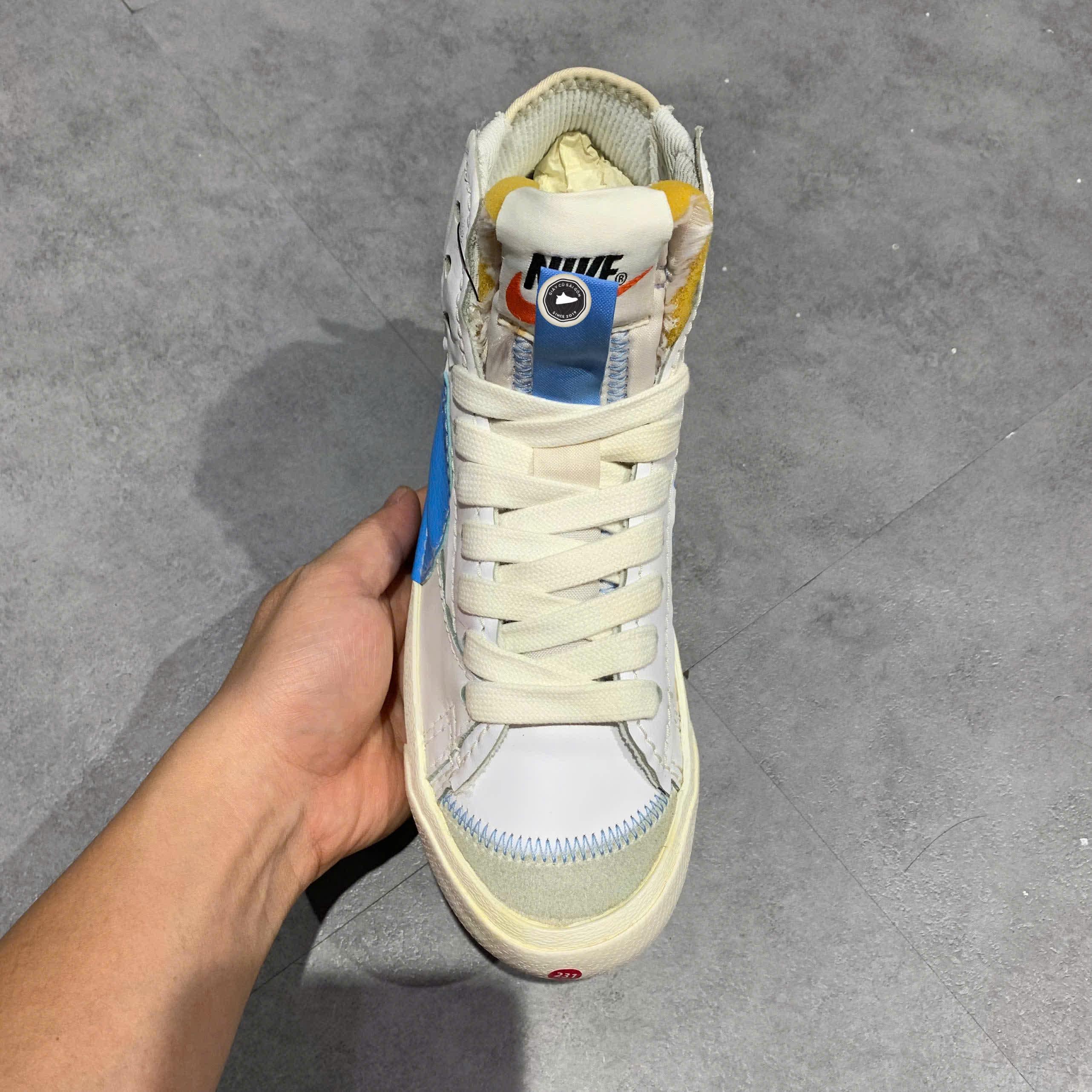 NIKE BLAZER MID '77 JUMBO 'WHITE UNIVERSITY BLUE' DD3111 103 SIZE 39 GIÀY 2HAND CHÍNH HÃNG PVN20822