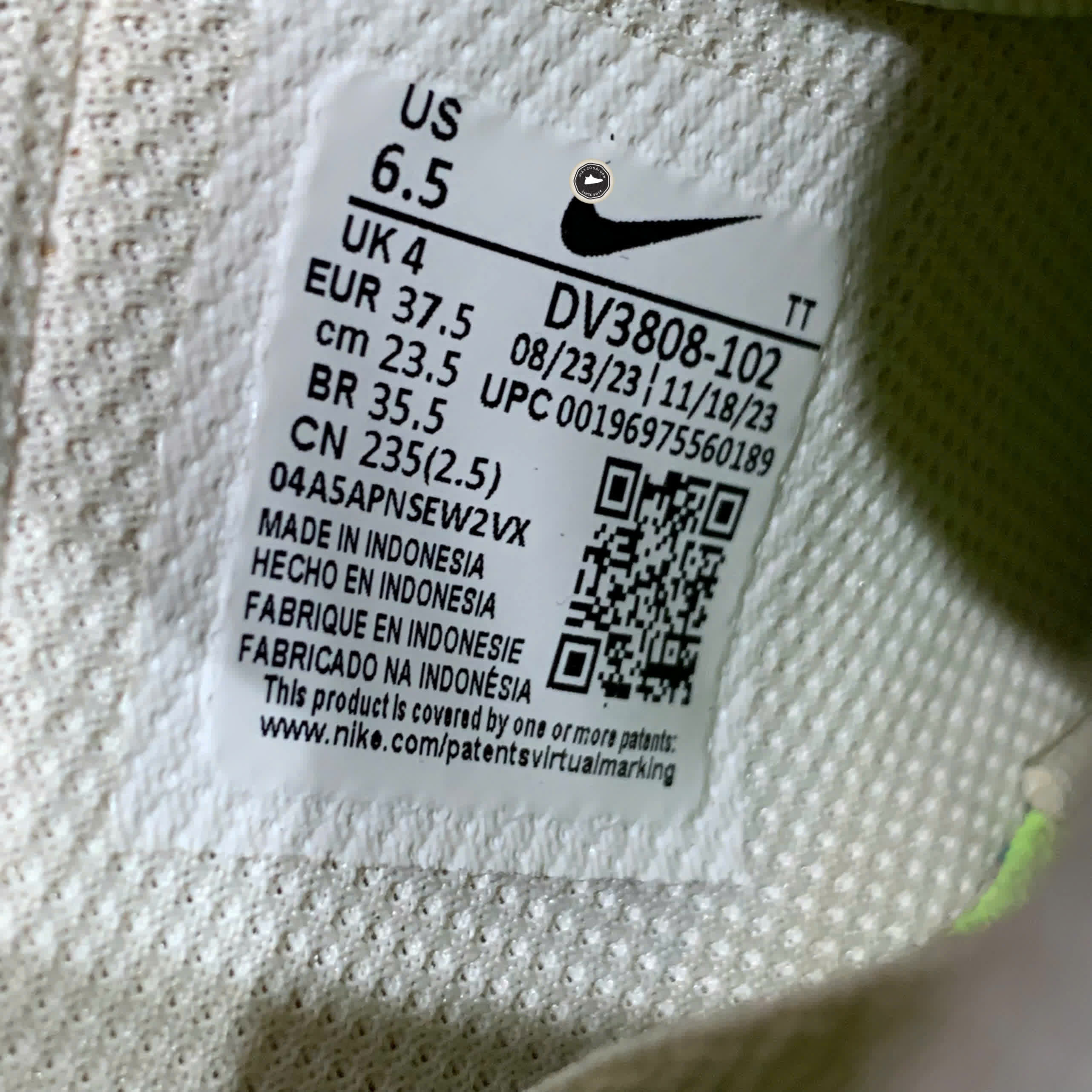 NIKE AIR FORCE 1 LOW '07 SE NEXT NATURE COCONUT MILK CHLOROPHYLL (WOMEN'S) DV3808 102 SIZE 37.5 GIÀY 2HAND CHÍNH HÃNG PVN20781