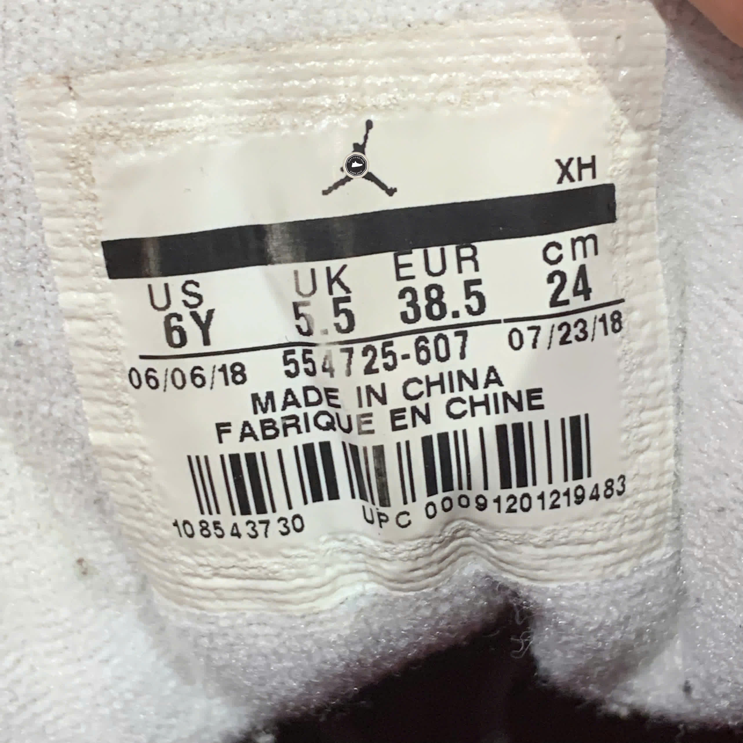 NIKE AIR JORDAN 1 MID WHITE PLAID (GS) 554725 607 SIZE 38.5 GIÀY 2HAND CHÍNH HÃNG PVN20801