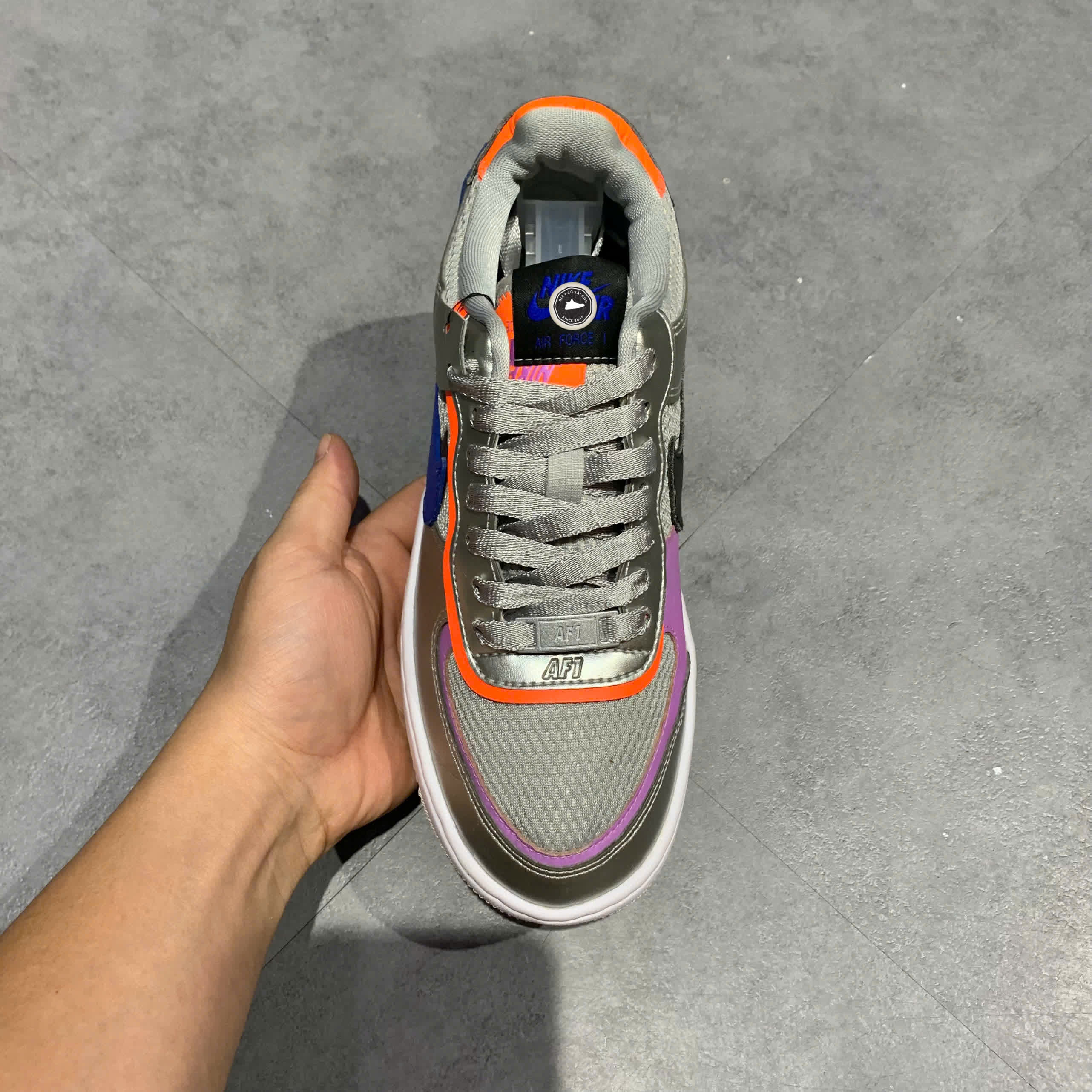 NIKE WMNS AIR FORCE 1 SHADOW 'METALLIC SILVER' CW6030 001 SIZE 36.5 GIÀY 2HAND CHÍNH HÃNG PVN20792