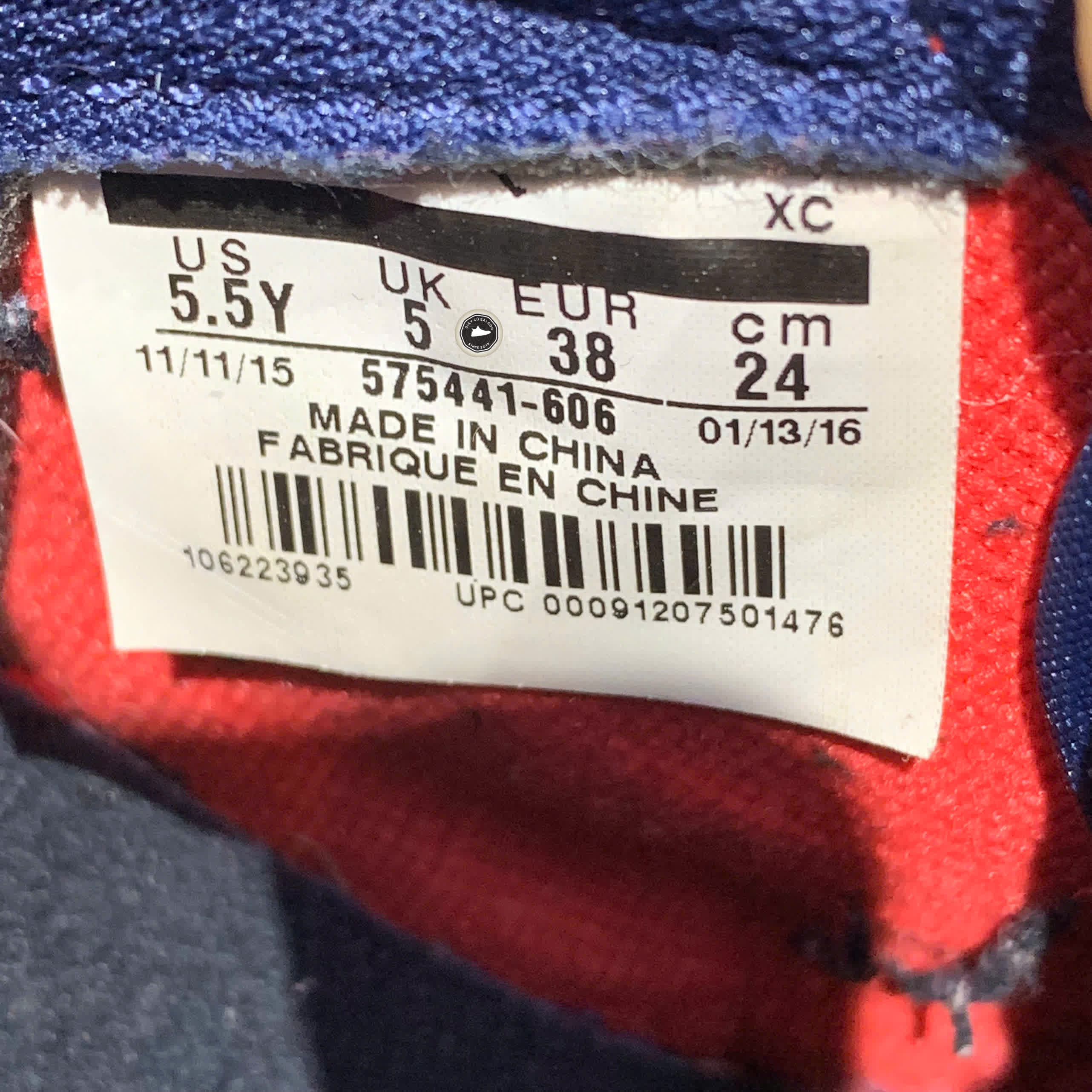 AIR JORDAN 1 RETRO BG 'LETTERMAN' 575441 606 SIZE 38 GIÀY 2HAND CHÍNH HÃNG PVN20793