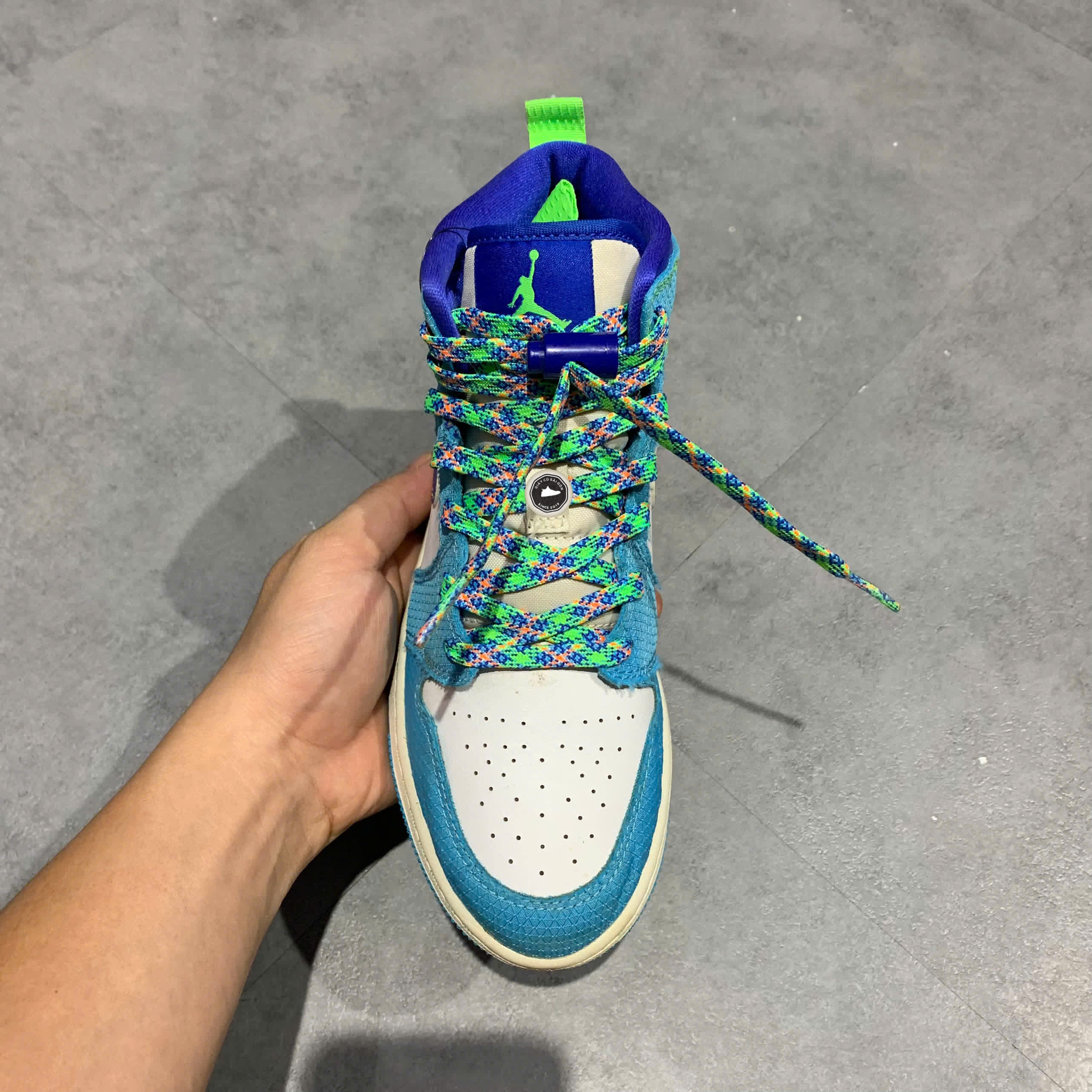 AIR JORDAN 1 MID SE GS 'SPRITE' DA8010-400 SIZE 36 GIÀY 2HAND CHÍNH HÃNG PVN20738