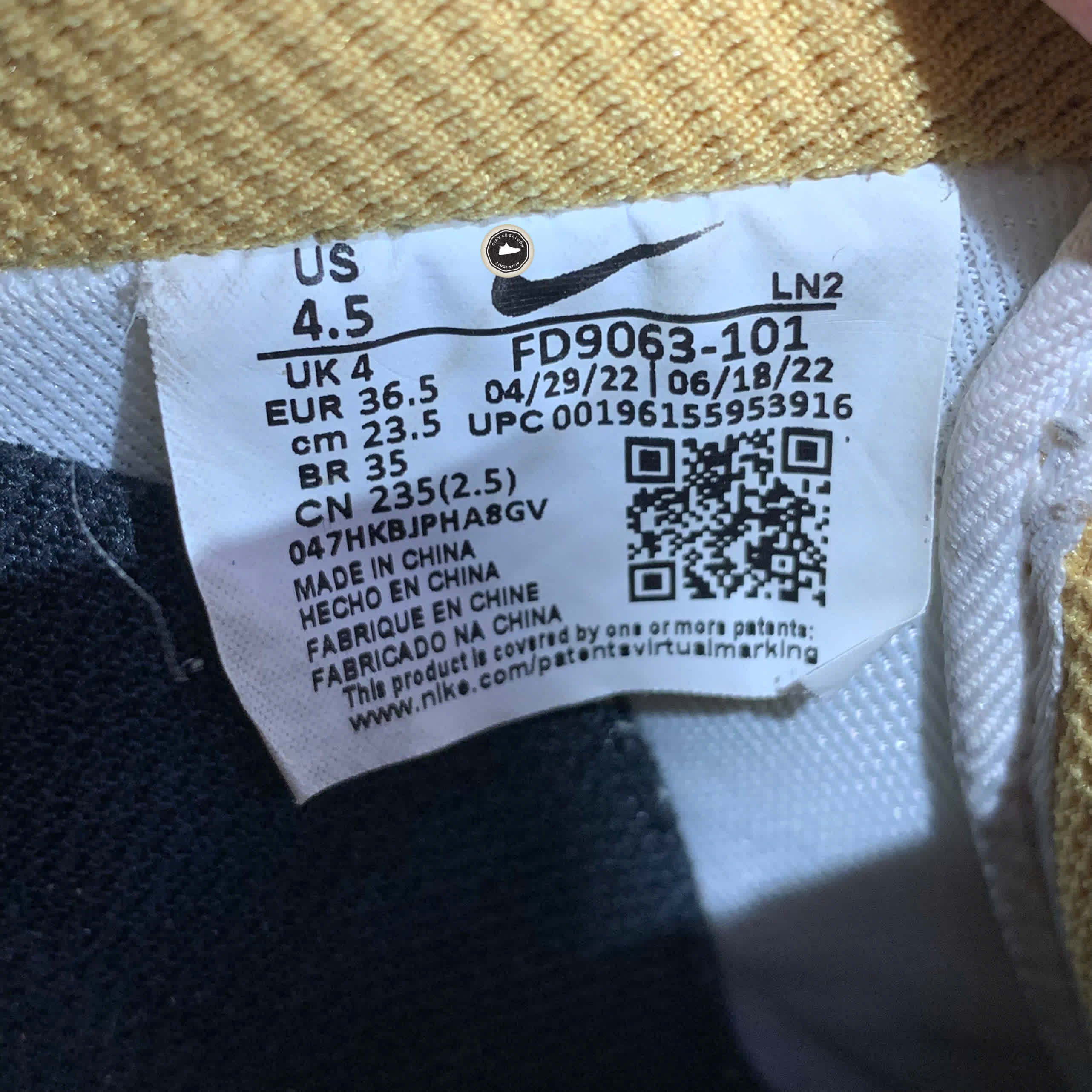 NIKE AIR FORCE 1 '07 LV8 'SAIL TAN BLACK' FD9063 101 SIZE 36.5 GIÀY 2HAND CHÍNH HÃNG PVN20800