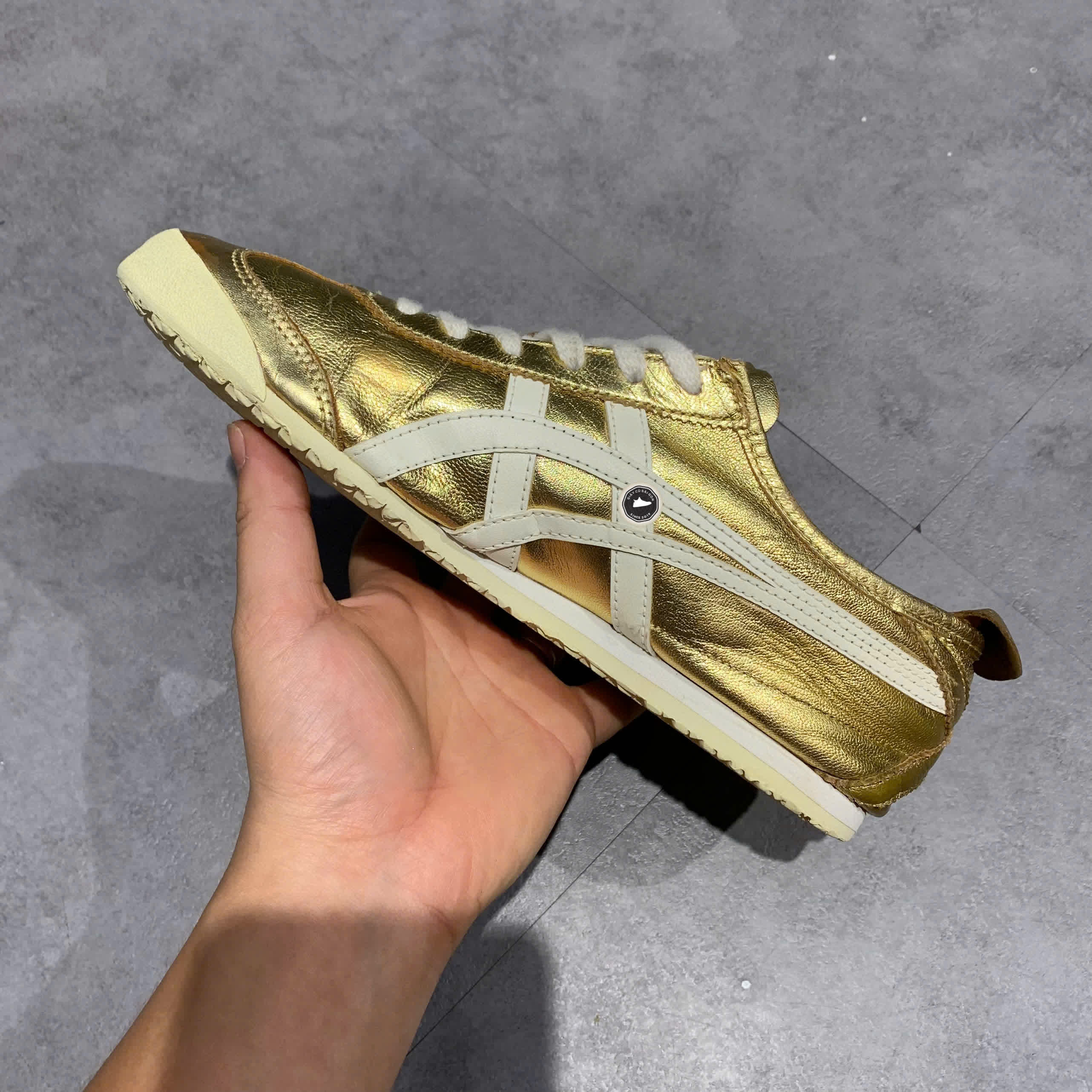 ONITSUKA TIGER MEXICO 66 GOLD /WHITE THL7C2 SIZE 39.5 GIÀY 2HAND CHÍNH HÃNG PVN20644