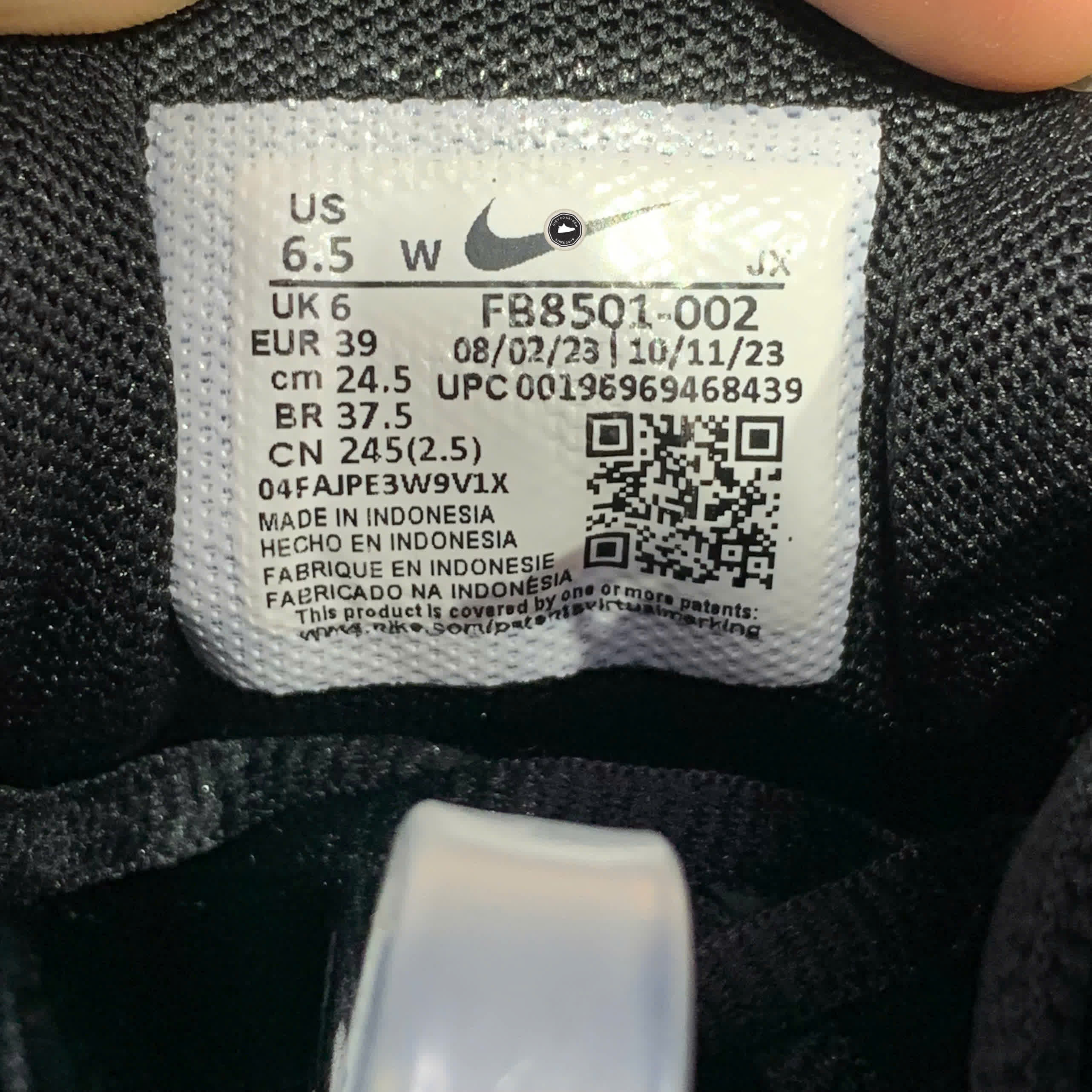 NIKE REVOLUTION 7 ROAD WIDE 'BLACK WHITE' FB8501 002 SIZE 39 GIÀY 2HAND CHÍNH HÃNG PVN20589