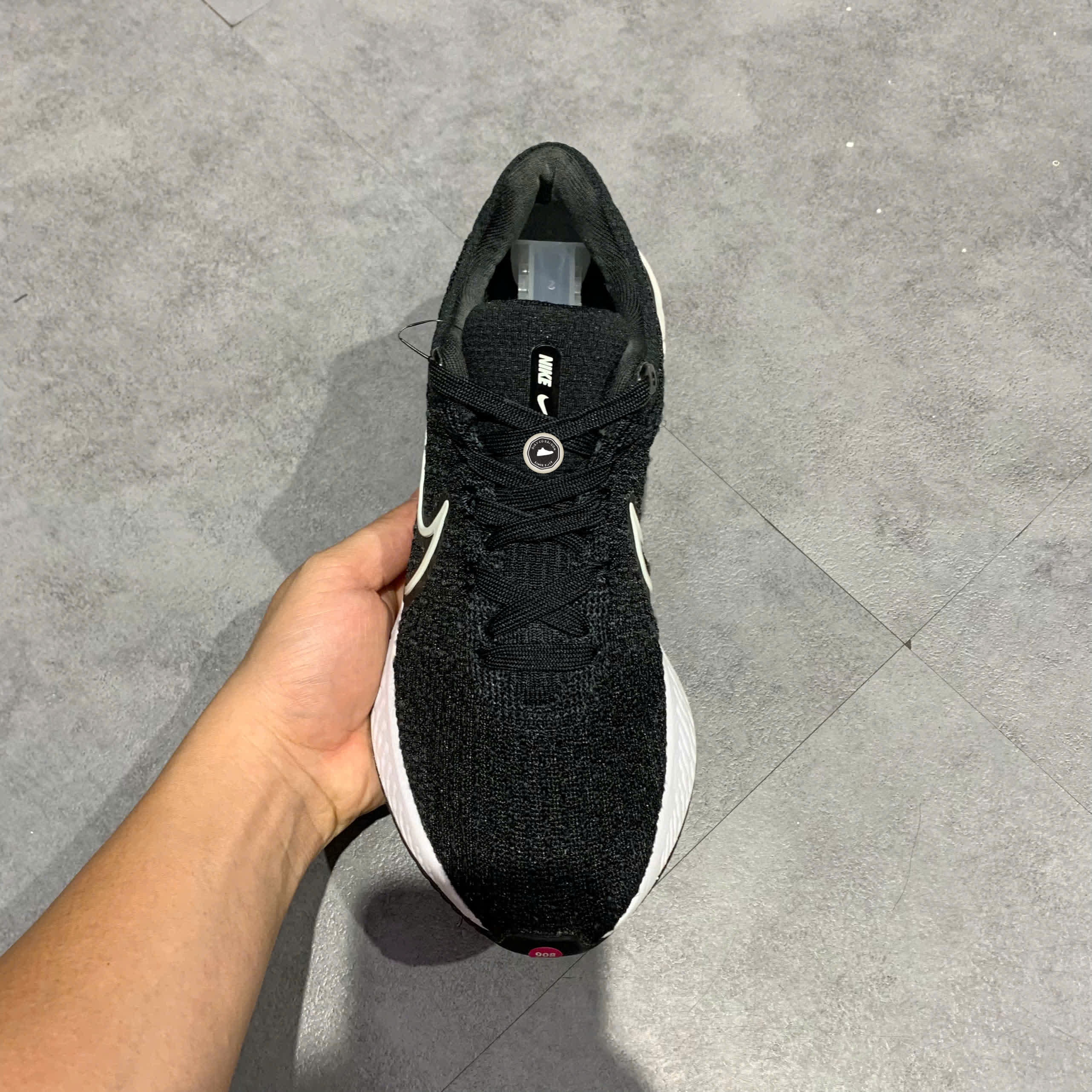 NIKE REACT INFINITY RUN FLYKNIT 3 'BLACK WHITE' DD3024-001 SIZE 39 GIÀY 2HAND CHÍNH HÃNG PVN20602