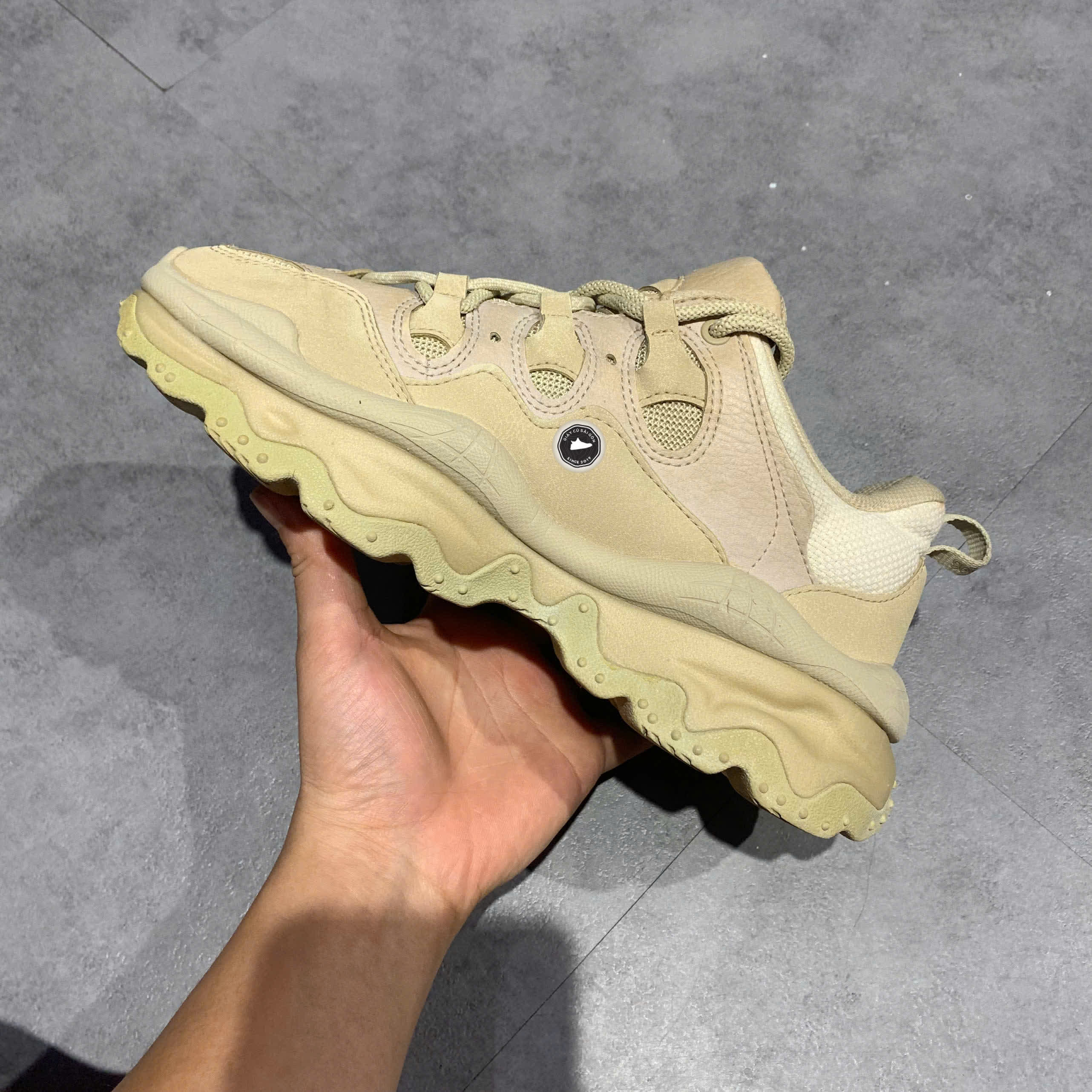 FILA FUSION QD96 Athletic Shoes 'Beige' T12W241201FSO SIZE 38.5 GIÀY 2HAND CHÍNH HÃNG PVN20898